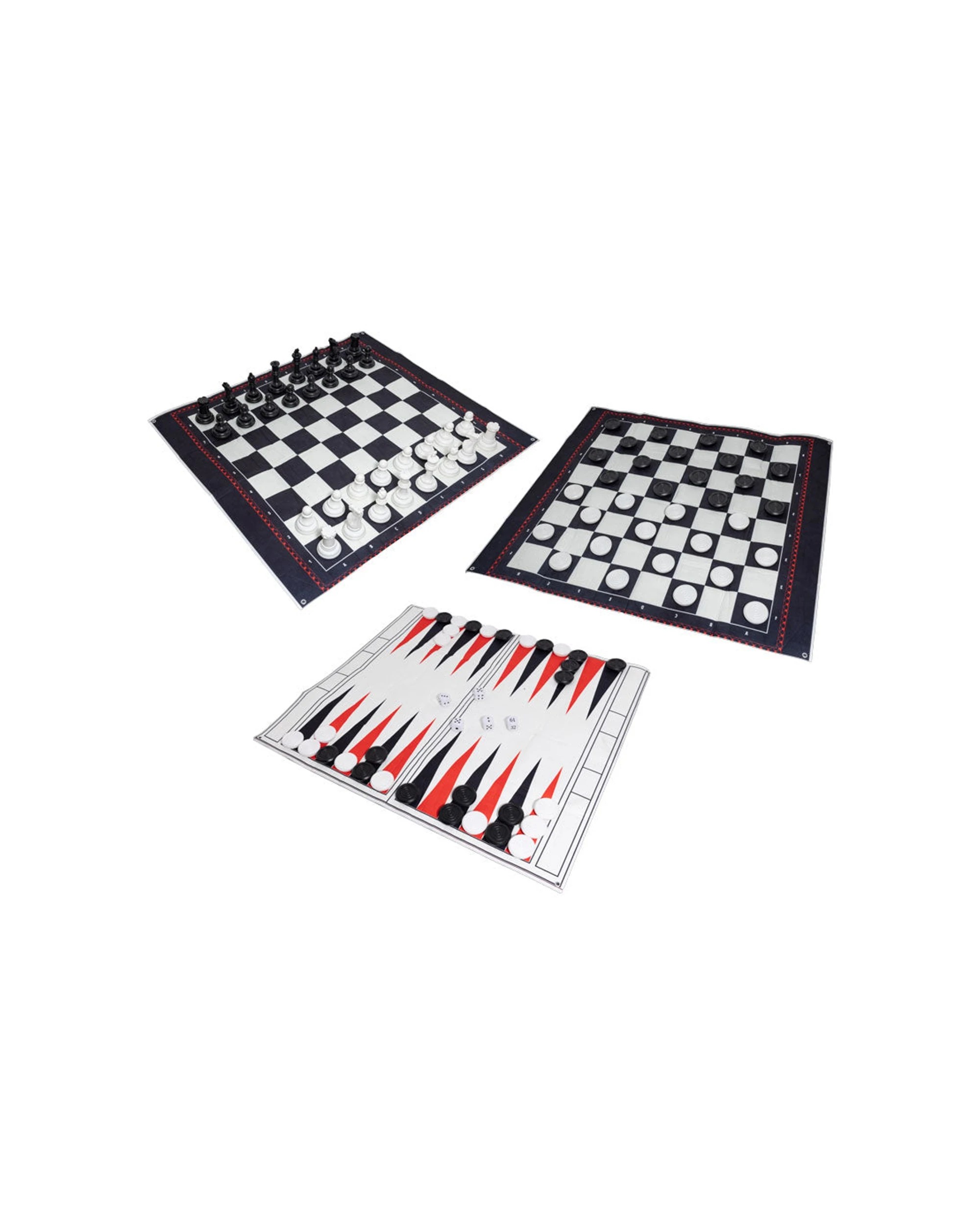 1 Do U Play Kids 3 Games In 1 Set Chess Checkers Backgammon Jumbo Size - Multi, 1 of 4
