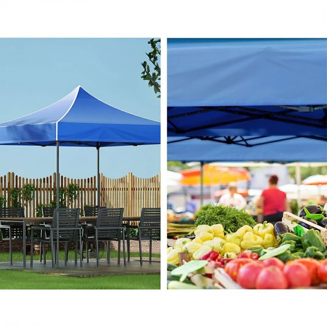4 Instahut Gazebo Pop Up Marquee 3x3m Folding Tent Wedding Outdoor Camping Canopy Gazebos Shade - Blue, 4 of 8