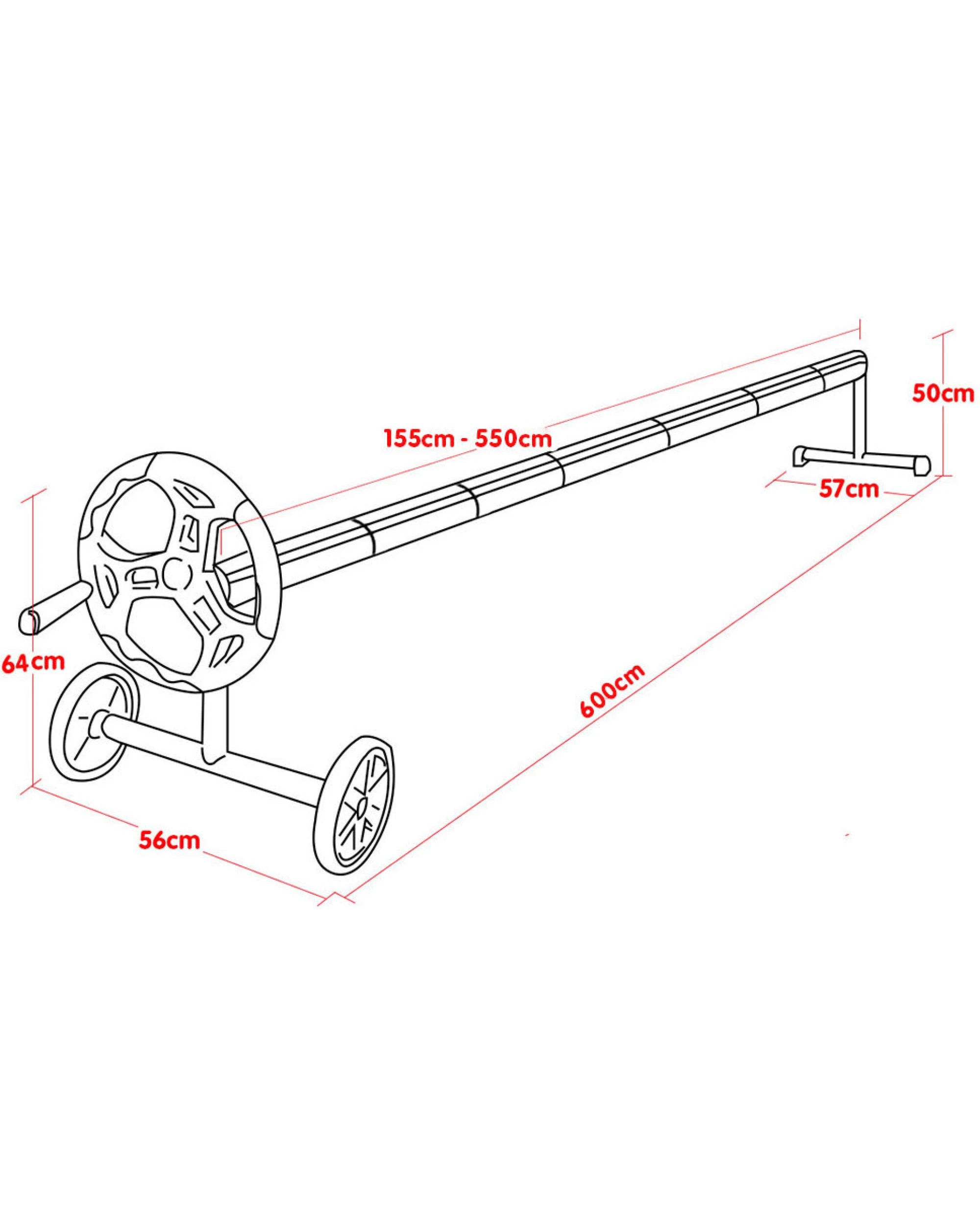 2 HydoActive Adjustable Swimming Pool Cover Roller - 5.5m, 2 of 4