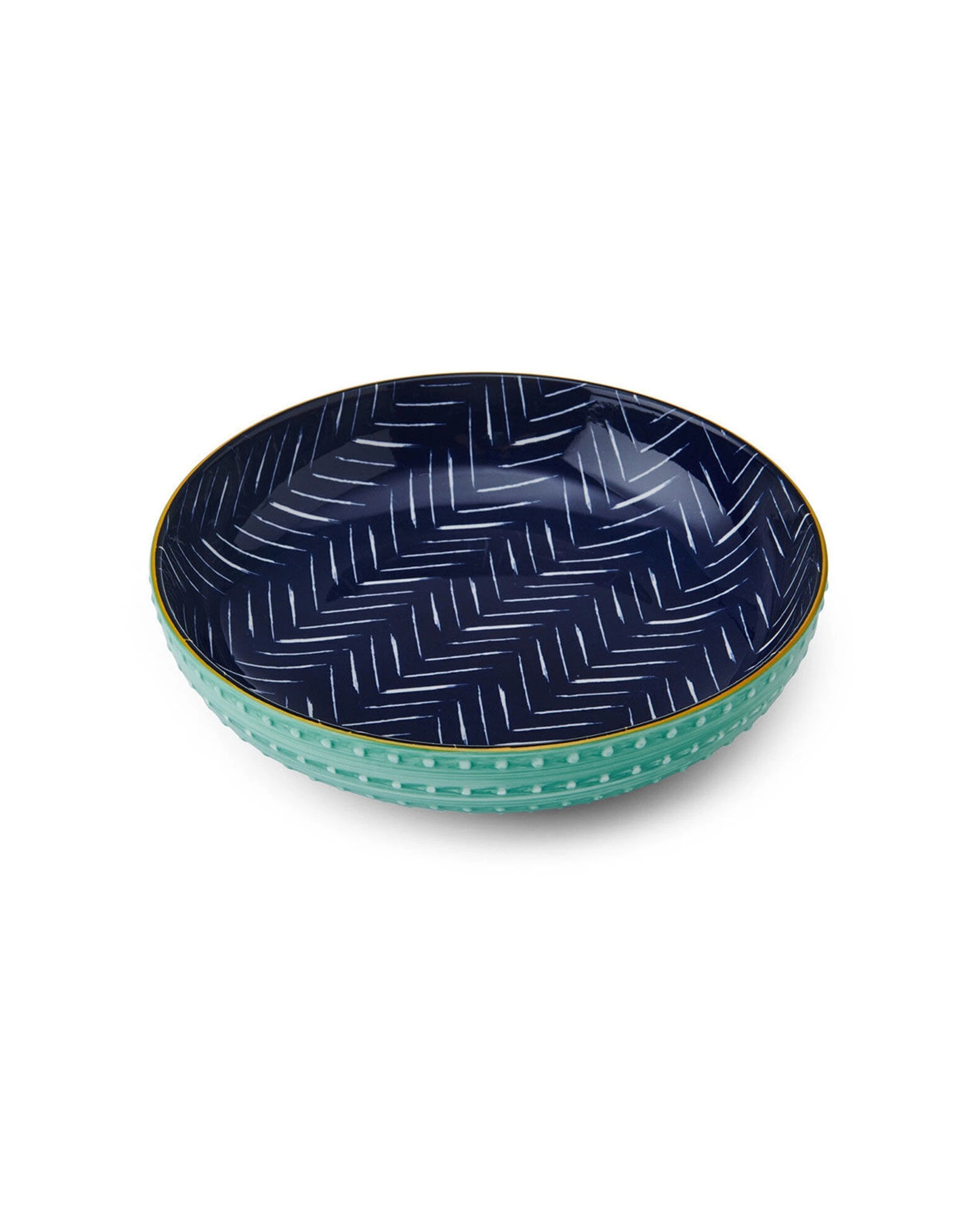 1 Mikasa 4PK Stoneware Chevron Ceramic Serving Bowl Round Dinnerware - Multi, 1 of 7
