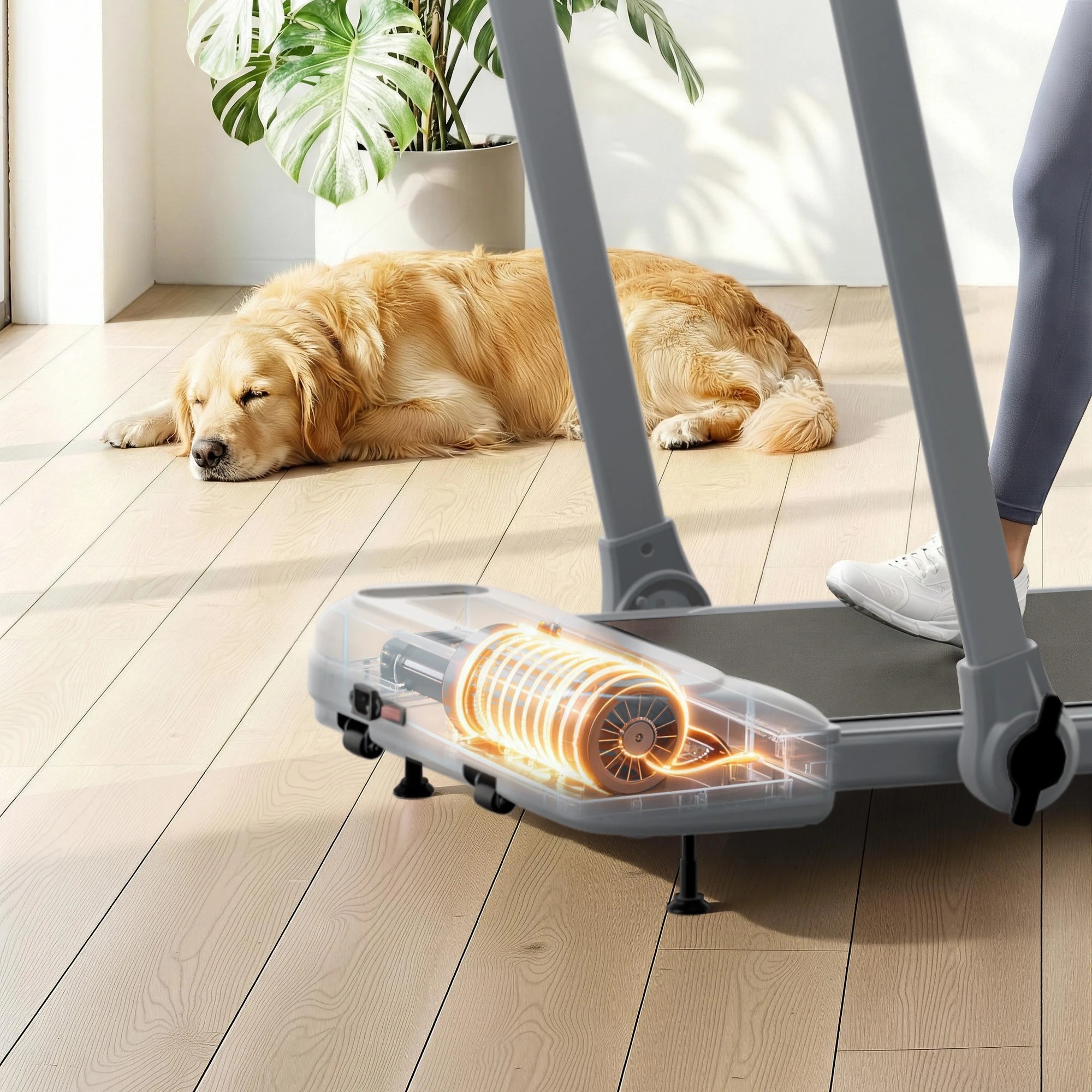 8 Everfit Treadmill Electric Walking Pad with Incline Foldable for Home Gym - Grey, 8 of 10