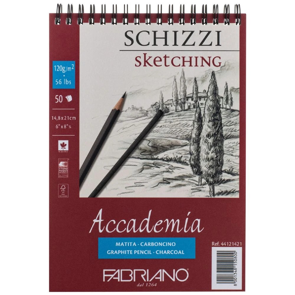 1 Fabriano Accademia A5 Sketch Pad 120gsm 50 Sheets, 1 of 2