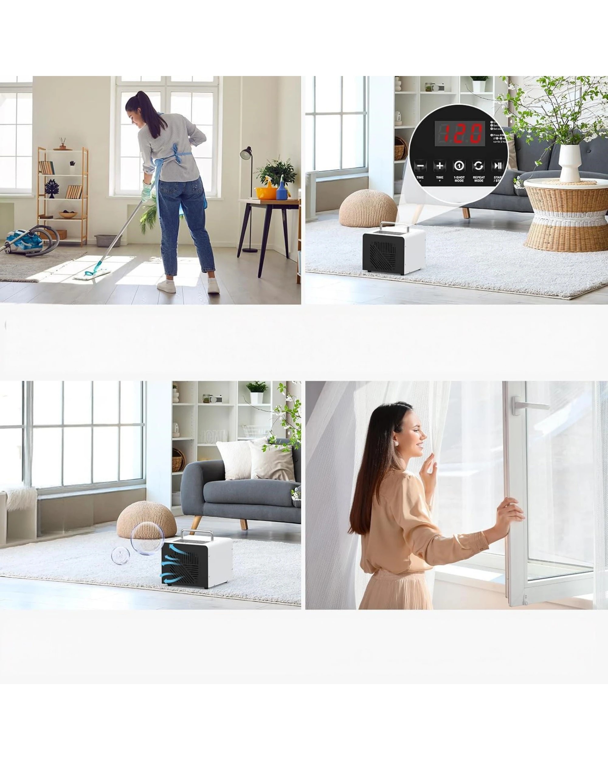 7 Advwin Ozone Generator, 40000mg/h Air Purifier Machine with Digital LCD Display, 4 Modes - White, 7 of 9