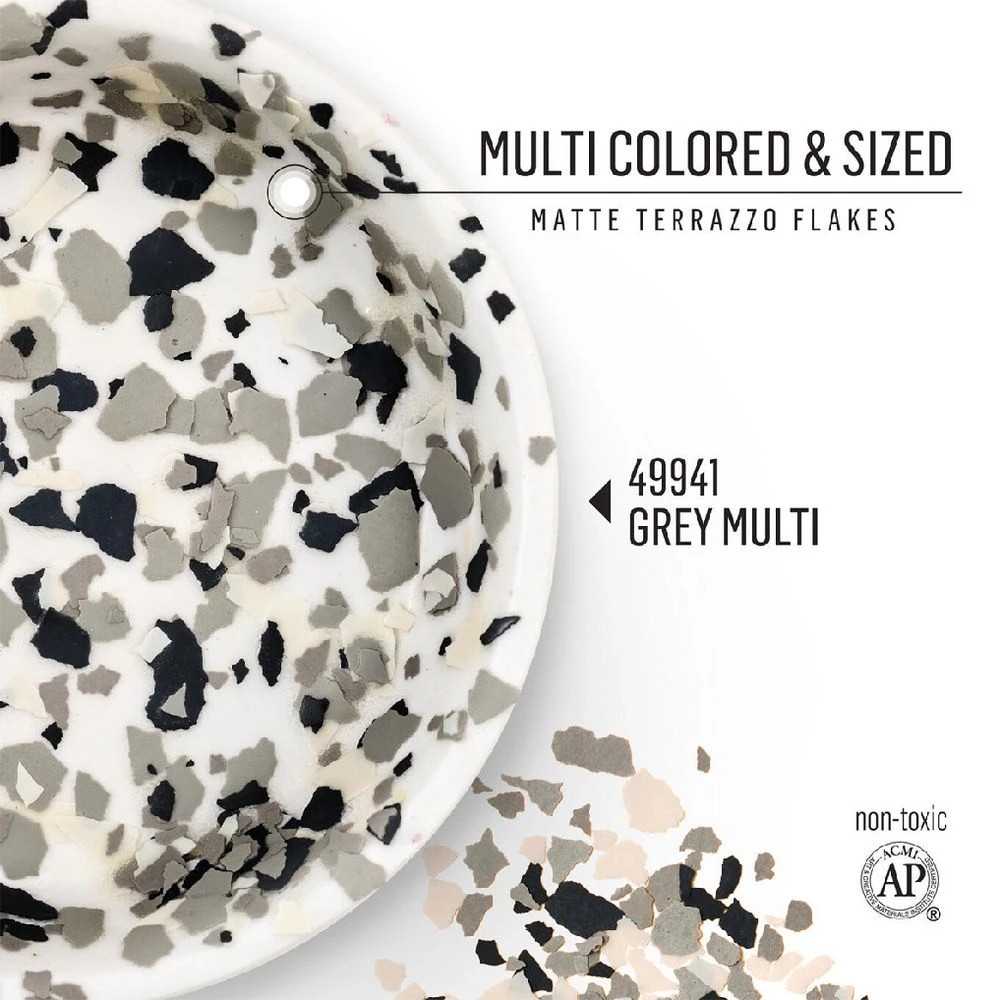 2 Folk Art Terrazzo Flakes Grey Multi, 2 of 4