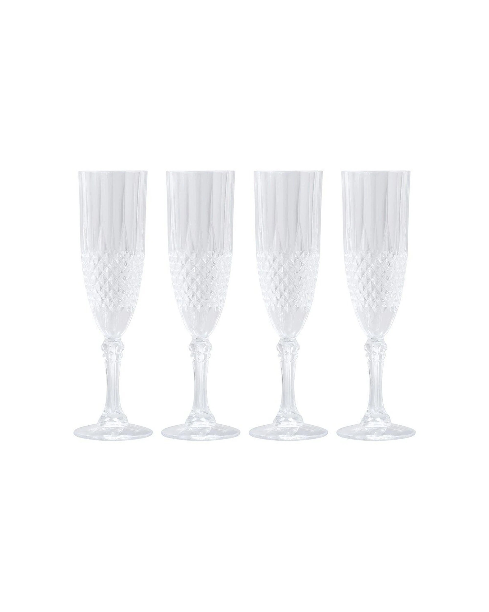 2 Lemon & Lime 32pc Crystal Deco Plastic Reusable Flute 230ml - Clear, 2 of 6