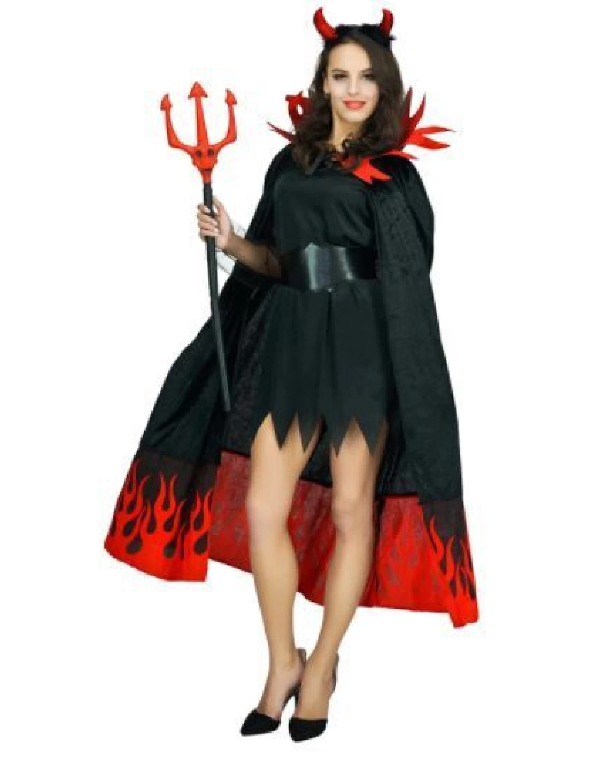 2 BR Costumes Devil Costume Cape with Horns for Halloween, 2 of 3