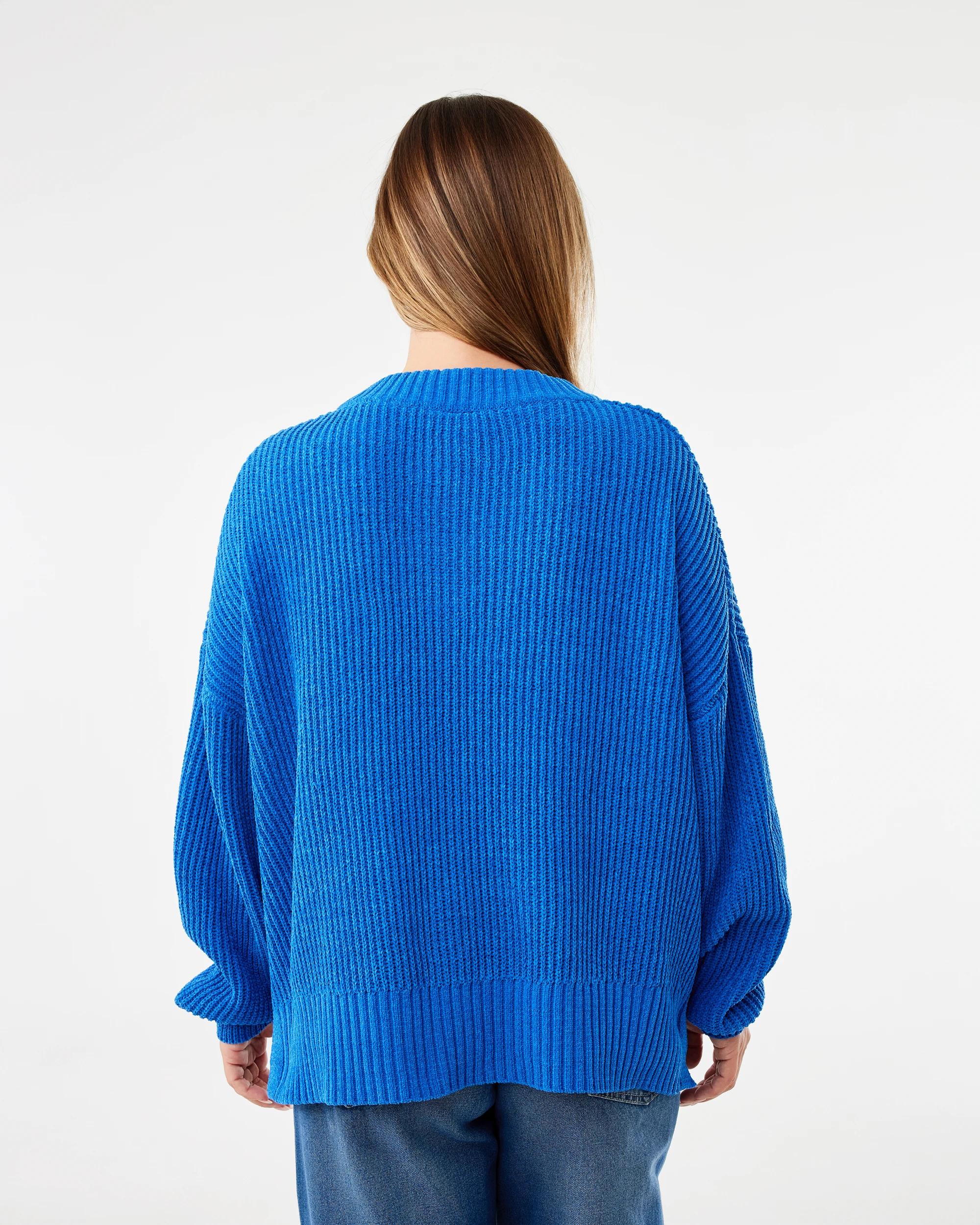 3 Chenille V Neck Jumper Maj Blu, 3 of 6