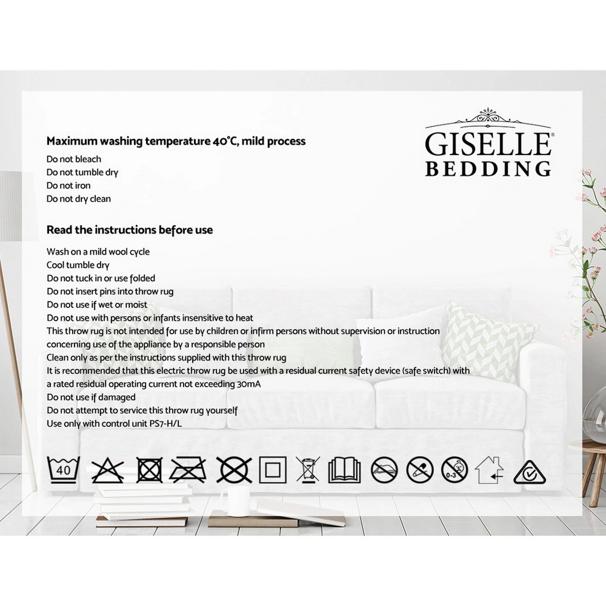 10 Giselle Electric Throw Rug Heated Blanket - Multi, 10 of 10