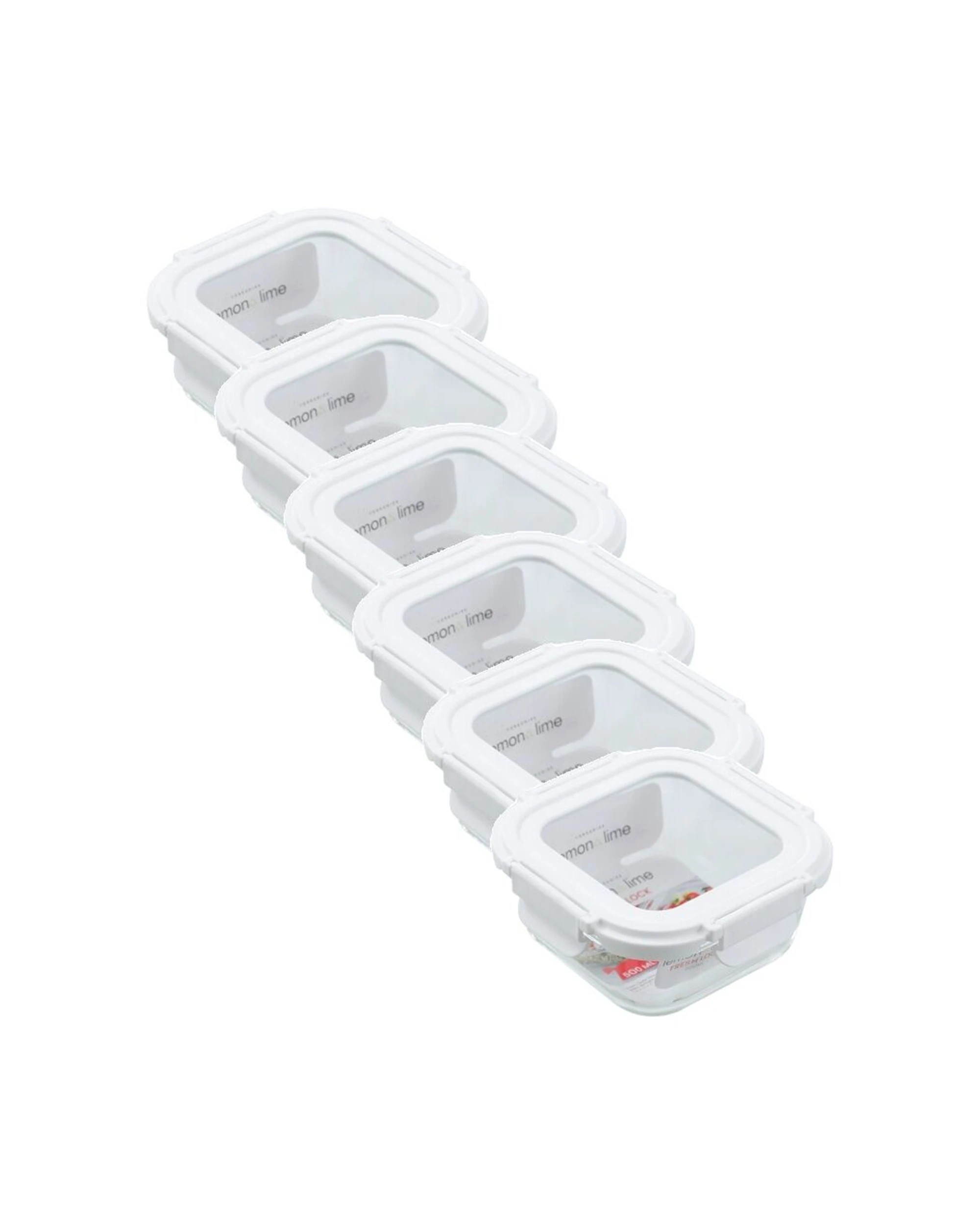 1 Lemon & Lime 6PK Yorkshire Fresh Lock Container Square 500ml - Clear, 1 of 7