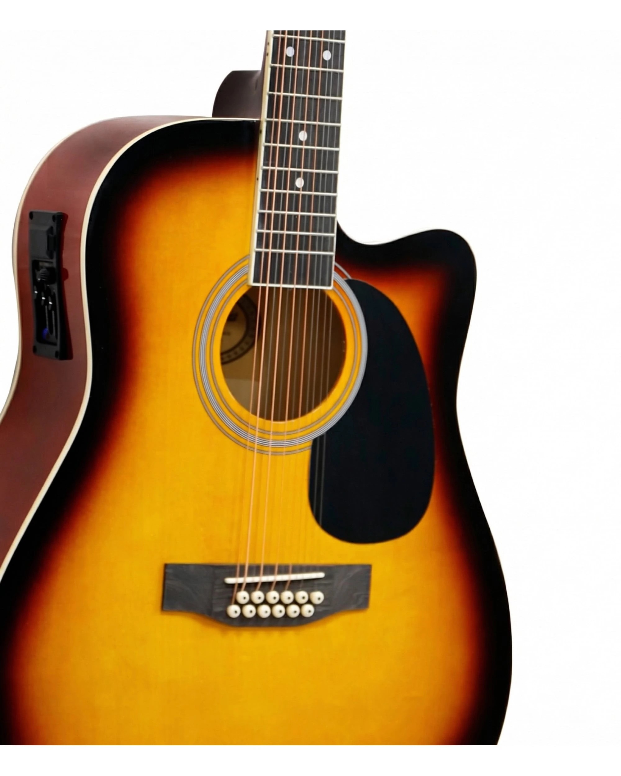 4 Karrera 12-String Acoustic Guitar with EQ in Sunburst, 4 of 6
