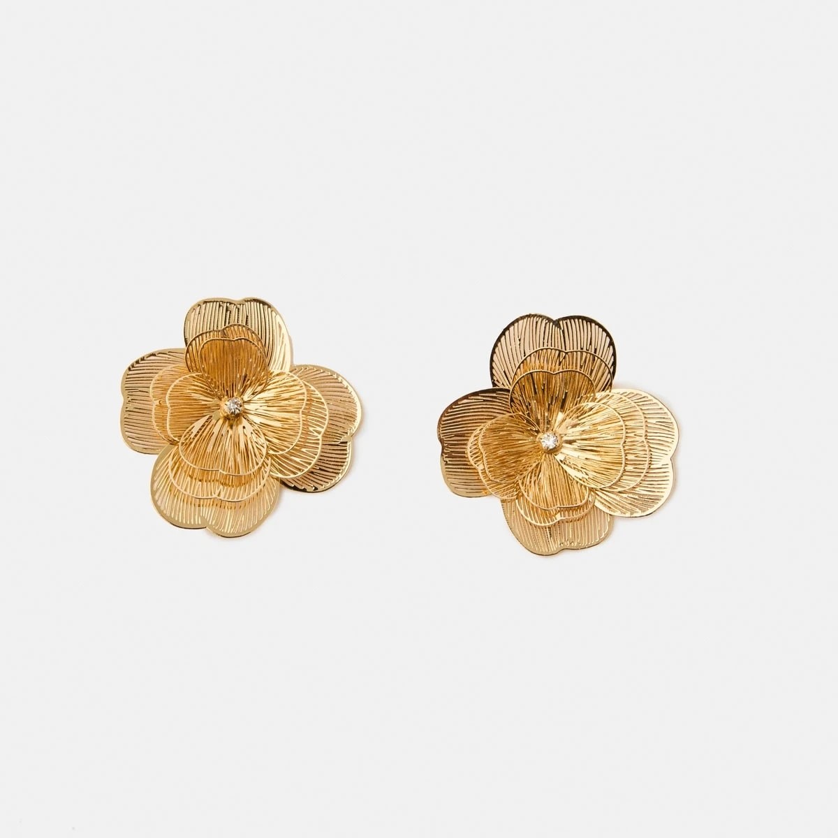 1 Filigree Flower Stud Earrings - Gold Tone, 1 of 5