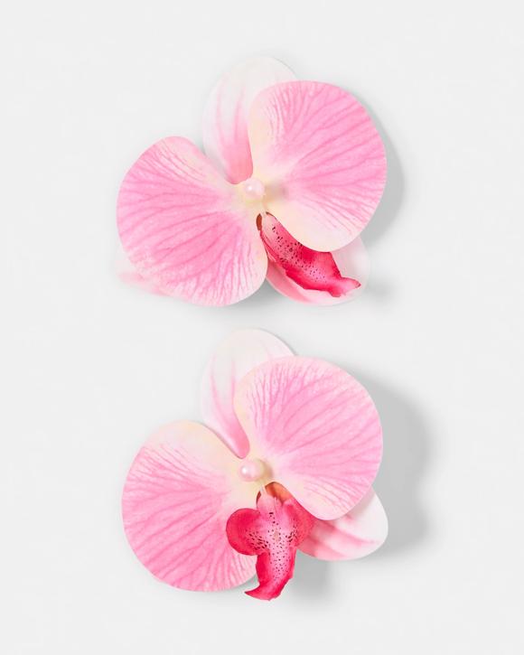 2 Pack Pink Orchid Hair Clips