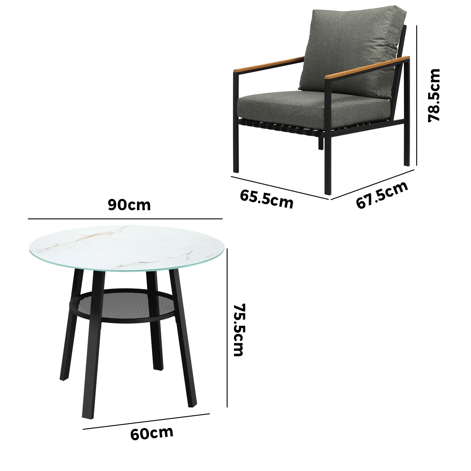6 Livsip 3pcs Outdoor Dining Setting Patio Furniture Bistro Set
 - Multi, 6 of 7