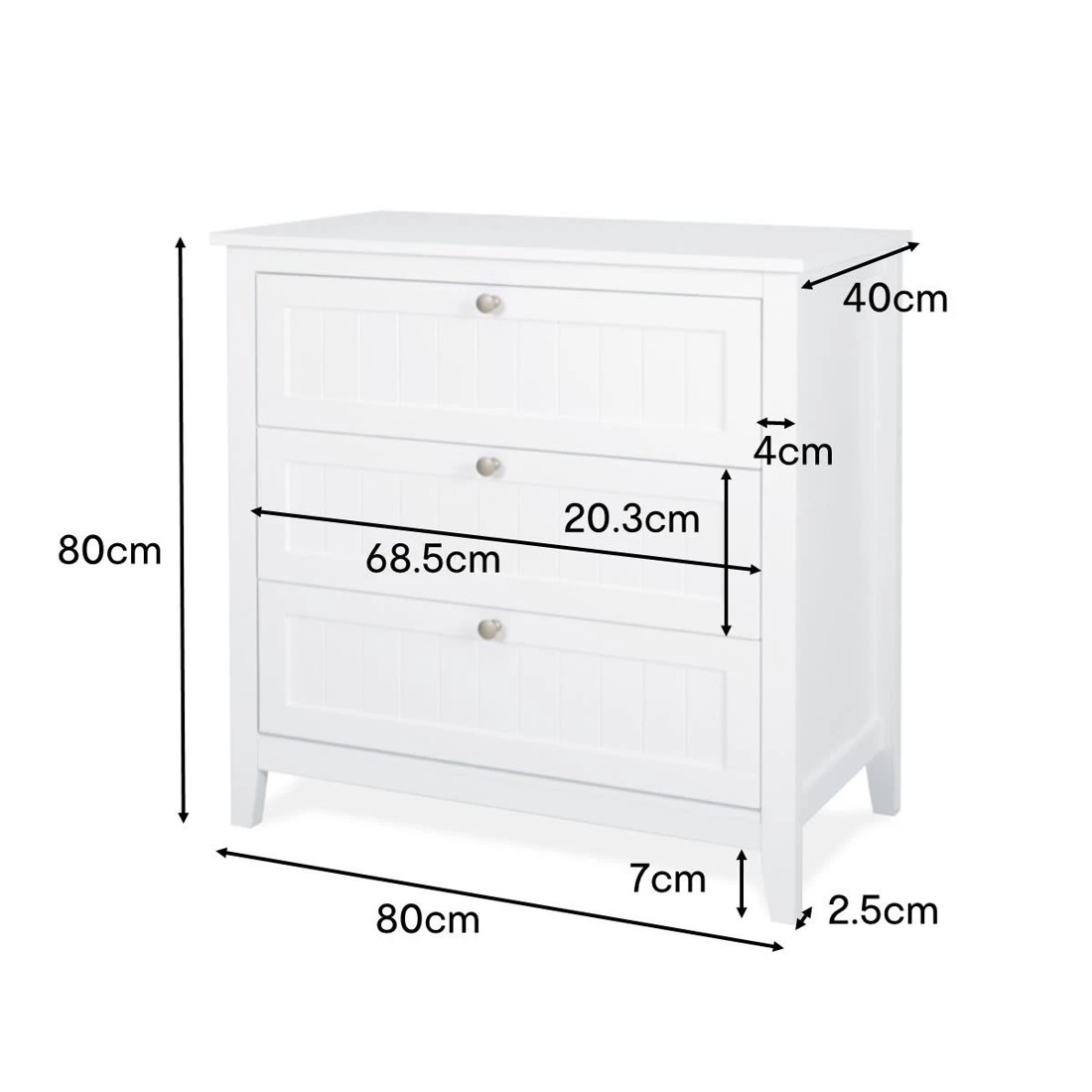 9 Hamptons 3 Drawer Chest, 9 of 9