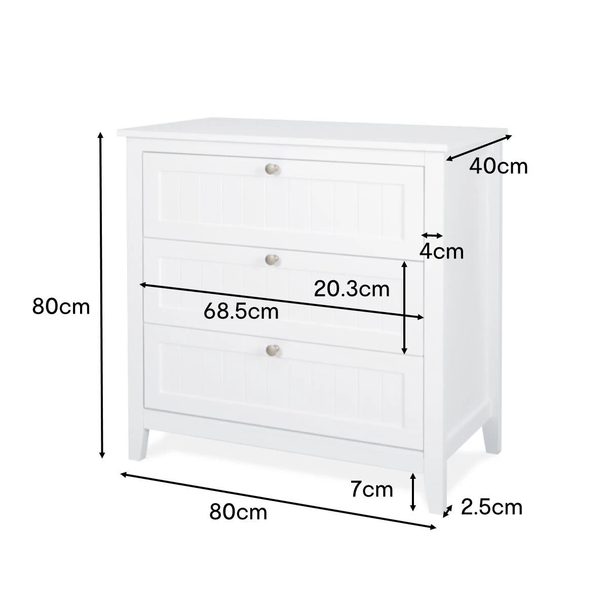 10 Hamptons 3 Drawer Chest, 10 of 10