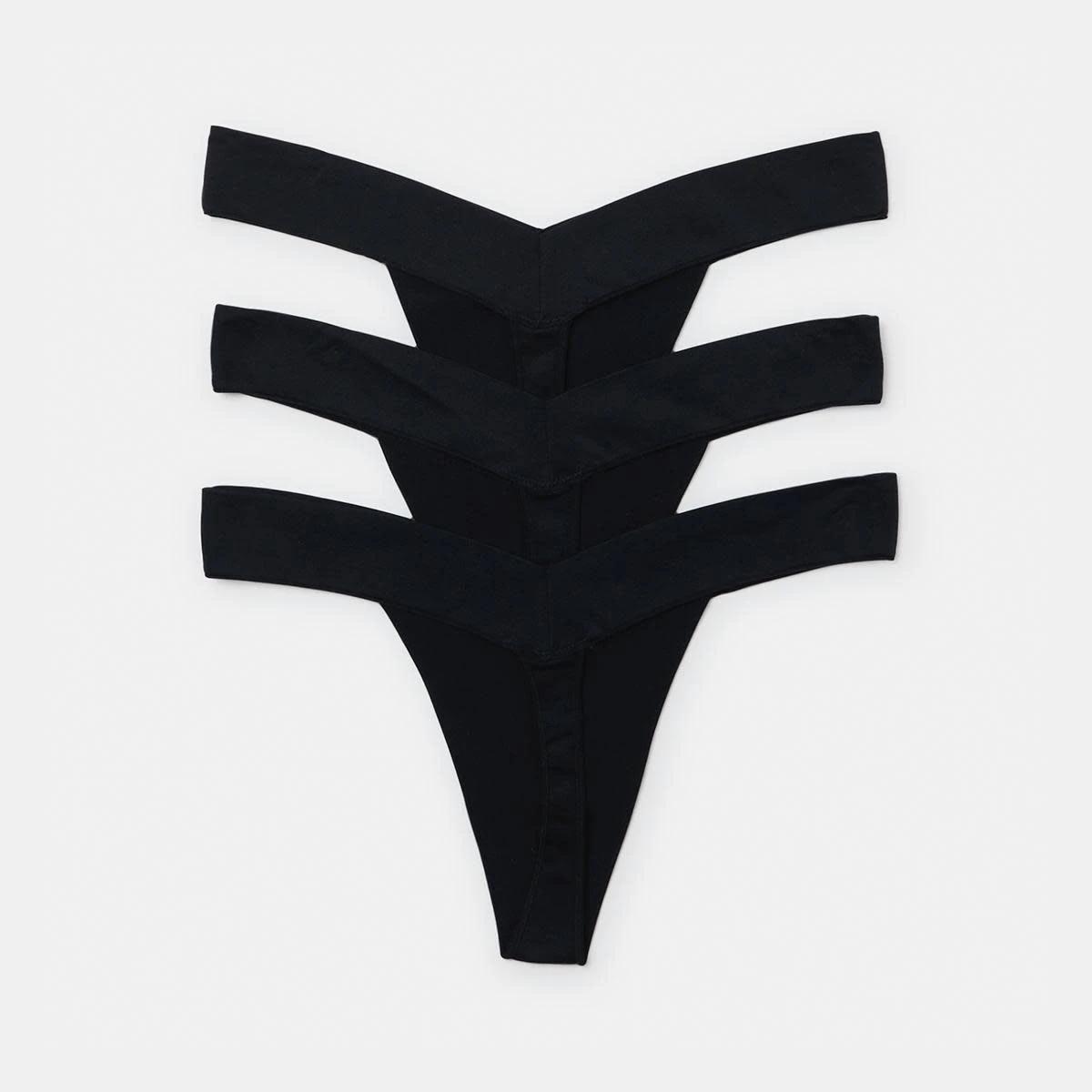 2 3 Pack V-Front Seamfree G-string Briefs Black, 2 of 7