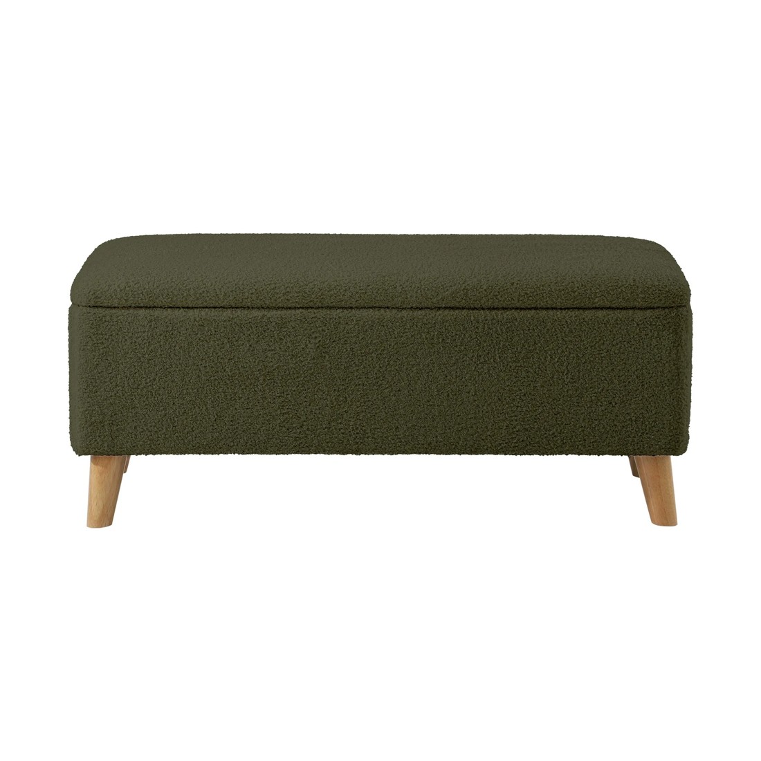 10 Oikiture Storage Ottoman Box Chest Sherpa - Green, 10 of 10