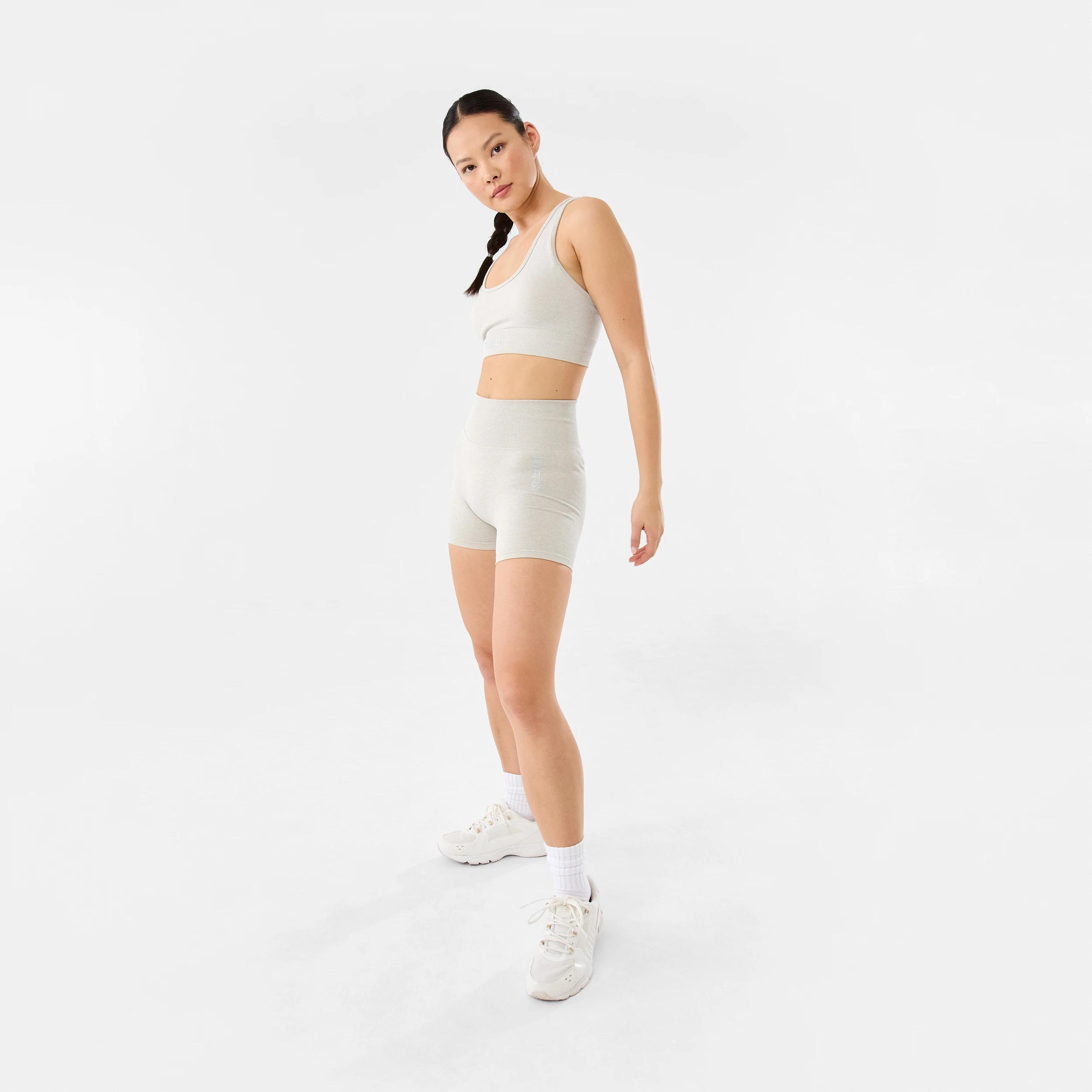 3 Everlast Womens Scoop Neck Seamfree Crop Top EVERLAST SIMPLE LOGO OAT MARLE, 3 of 9