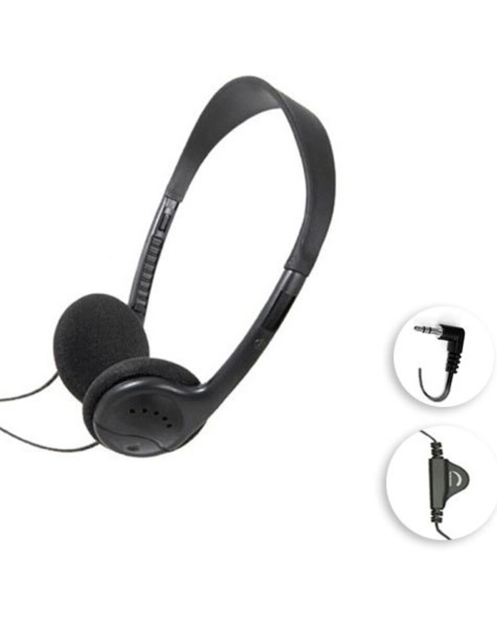 2 Sansai Stereo Headband Headphones 3.5mm with Volume Control Cable 1.5m for TV - Black, 2 of 2