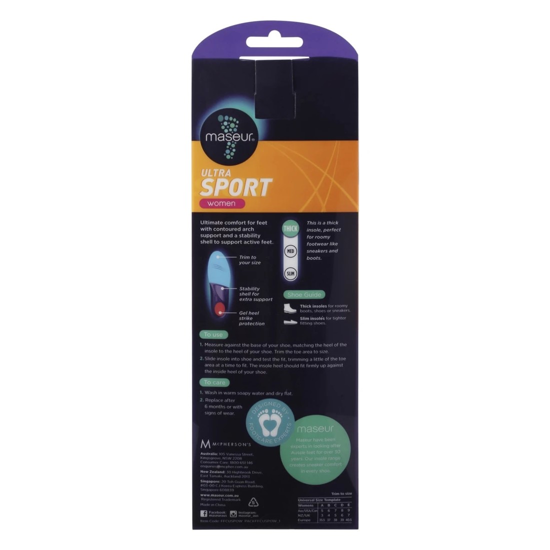 4 Footcare Ultra Sport Insoles - Blue, 4 of 4