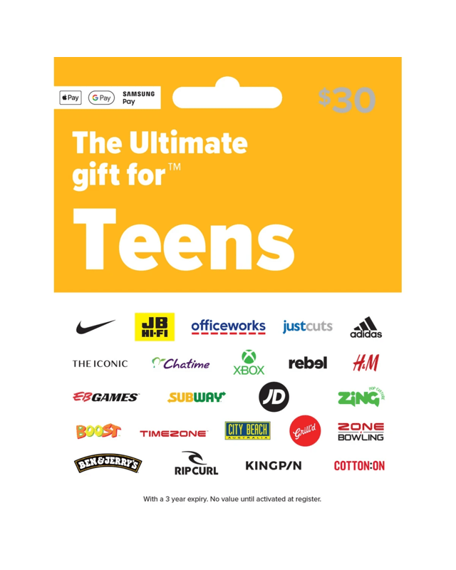 The Ultimate Gift for Teens $30 Gift 