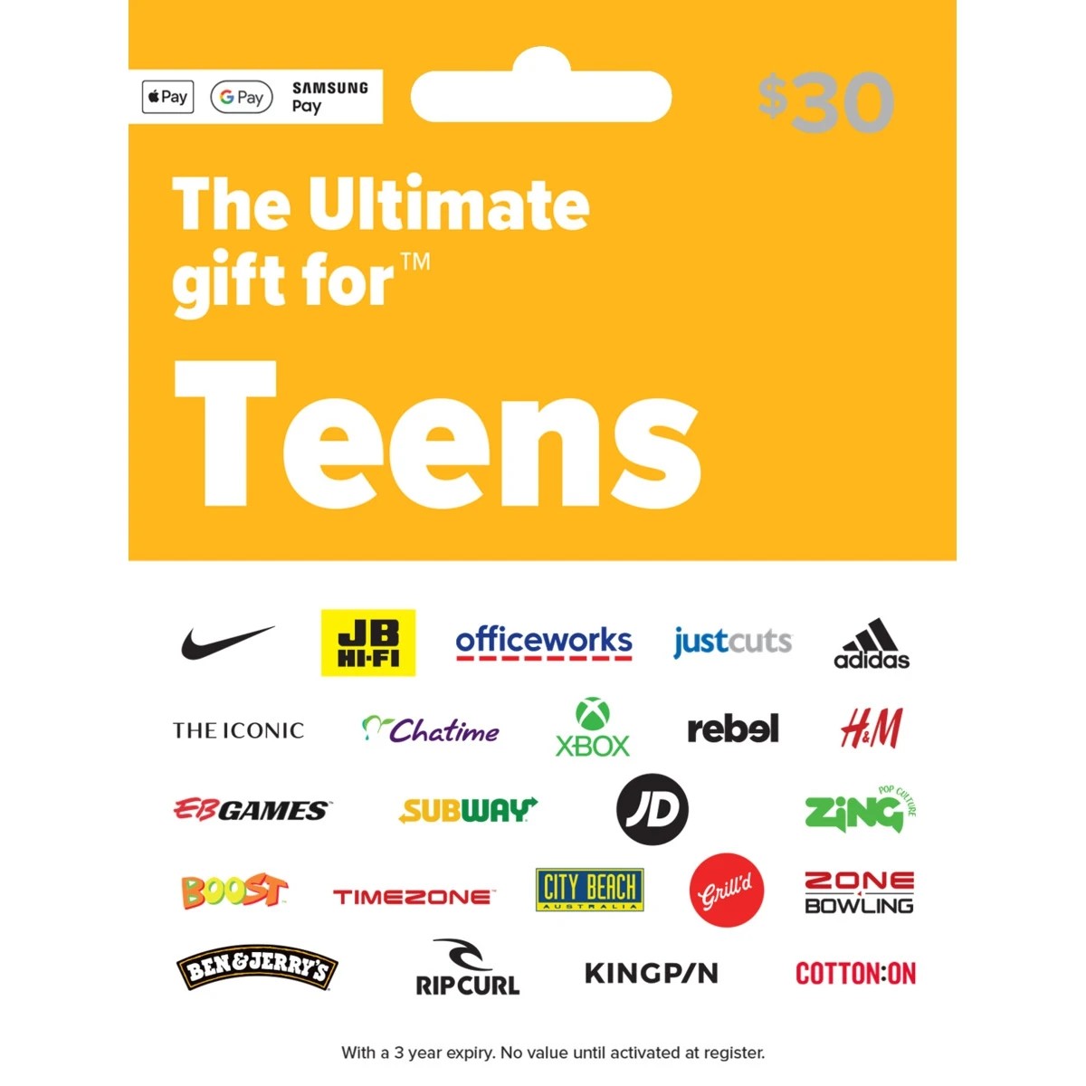 1 The Ultimate Gift for Teens $30 Gift Card