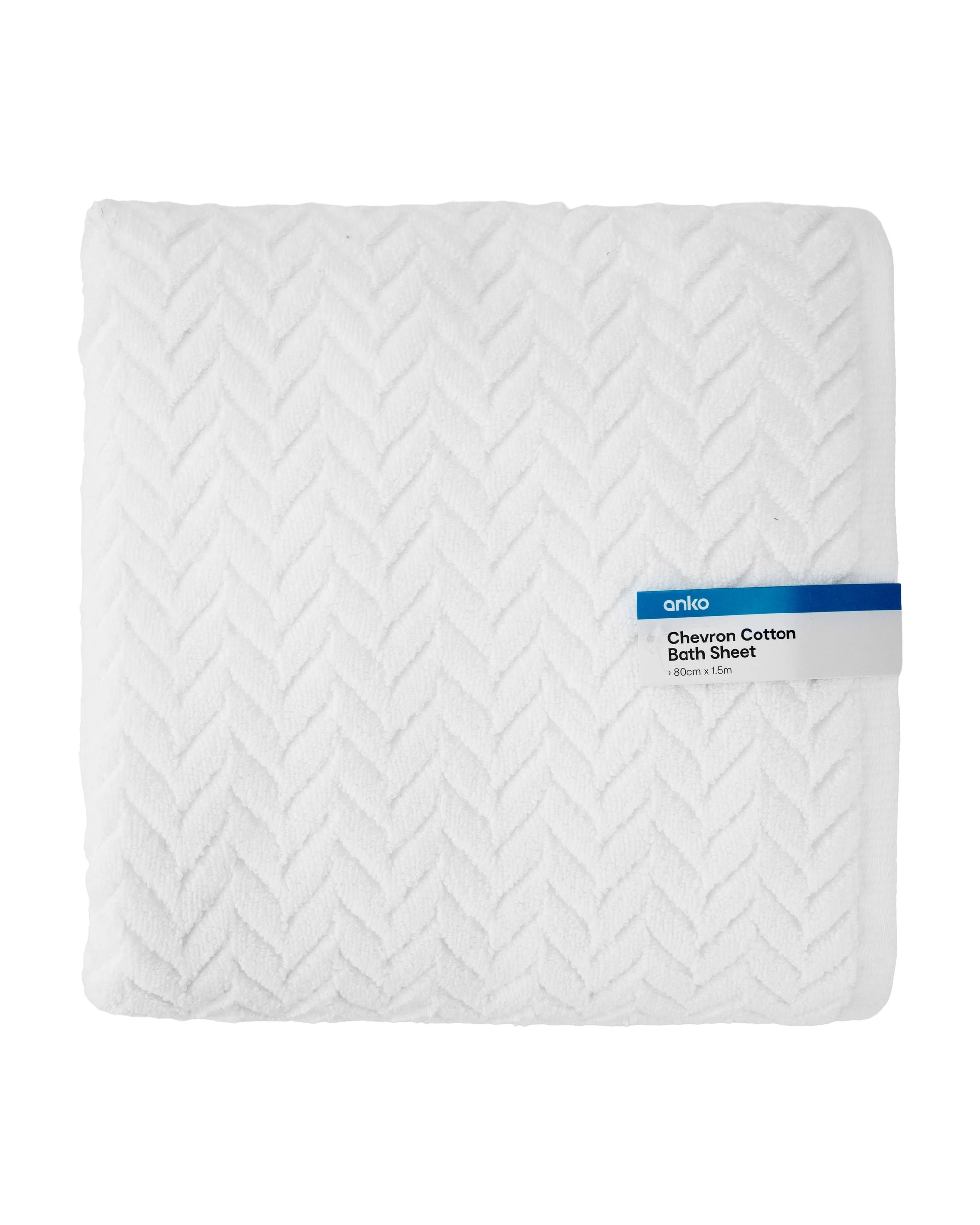 5 Chevron Cotton Bath Sheet - White, 5 of 6
