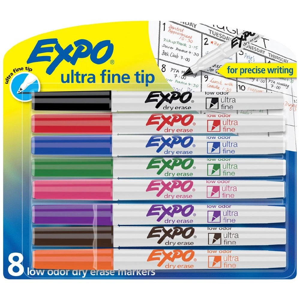 1 Expo Whiteboard Markers Ultra Fine Assorted 8 Pack, 1 of 8