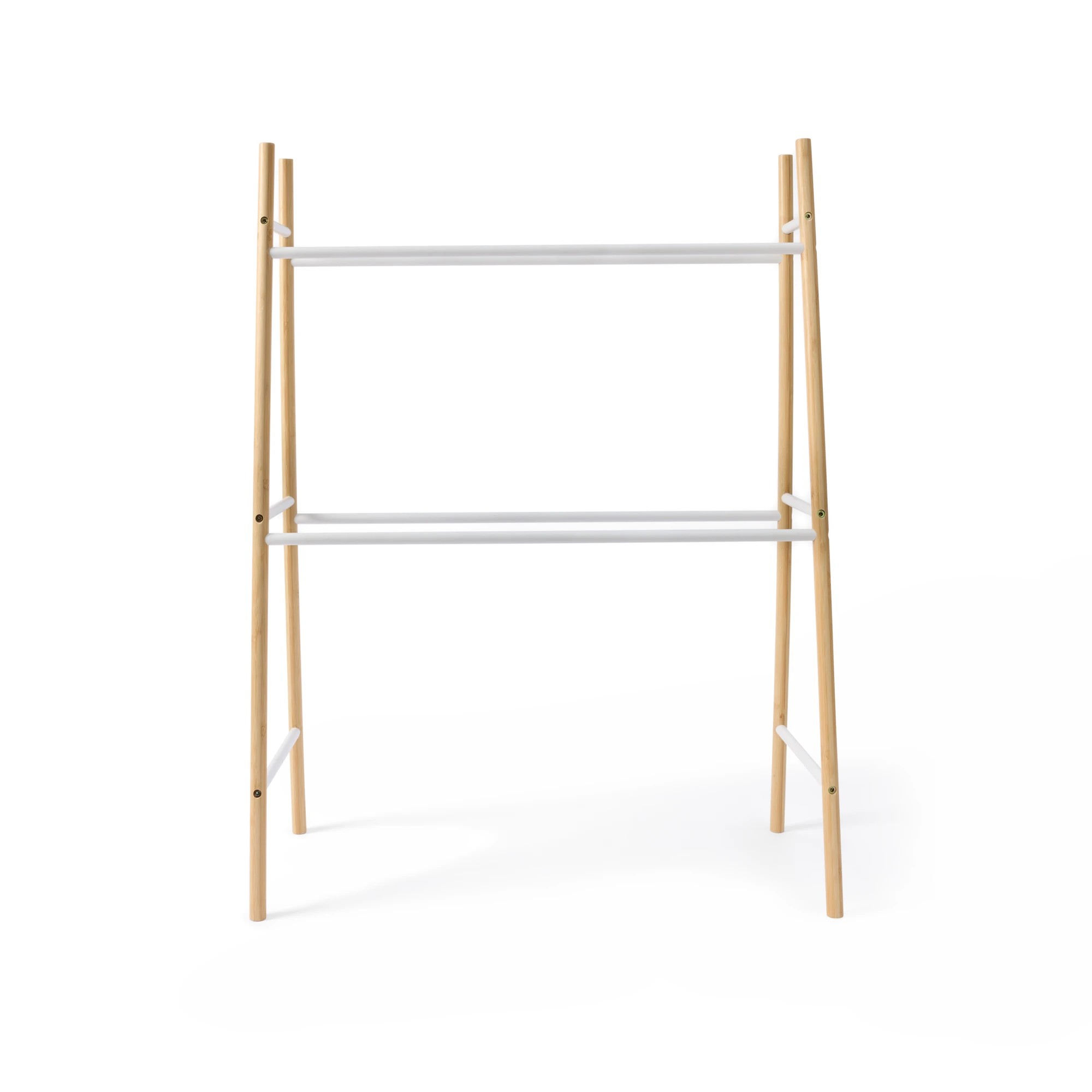 3 Bamboo and White Towel Rack, 3 of 6