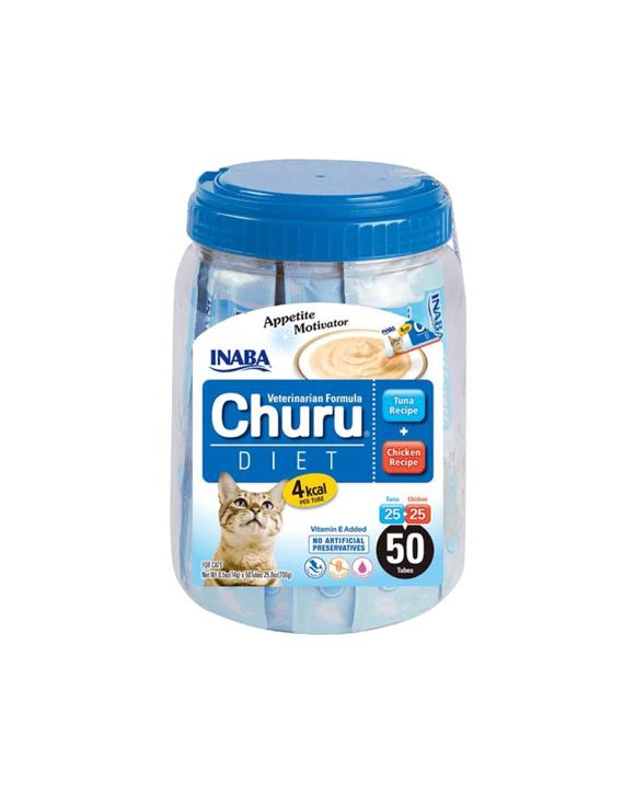 Inaba Churu Puree Vet Diet Cat Treats Tuna & Chicken Recipe Tub 50 Pack