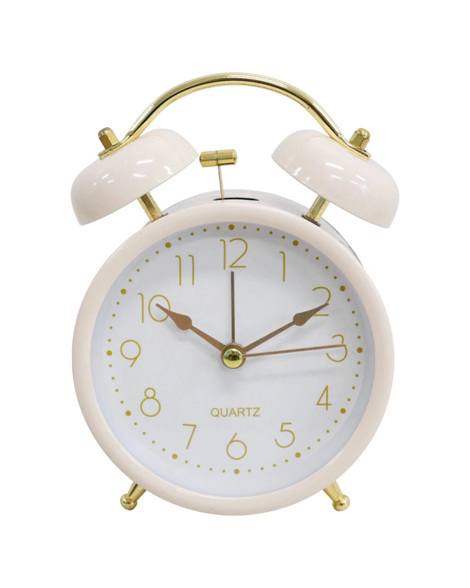 1 LVD Serena Metal Analogue Alarm Clock Bedroom Decor 16cm - Multi, 1 of 2