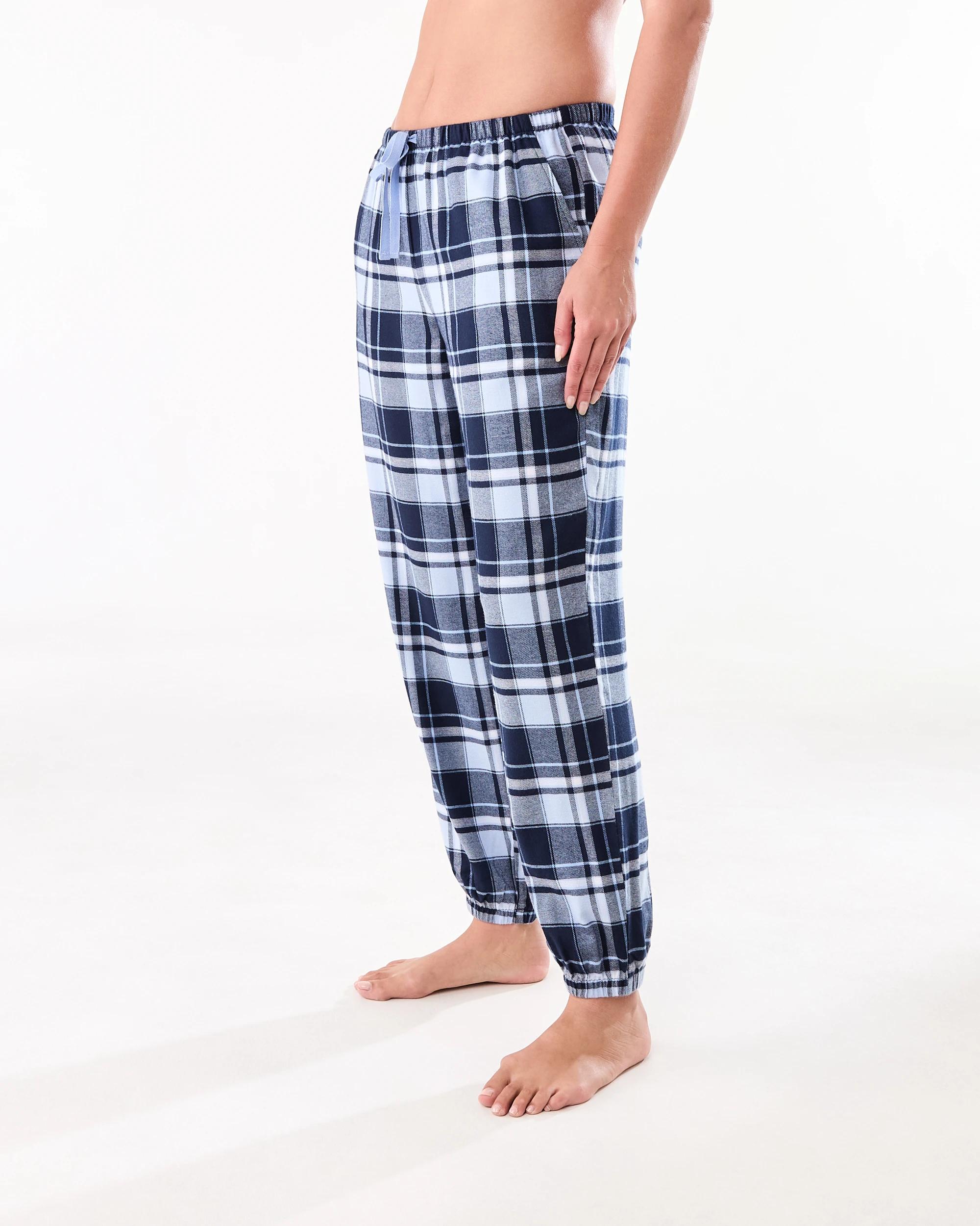 2 Cuffed Flannel Pants Navy Check, 2 of 6
