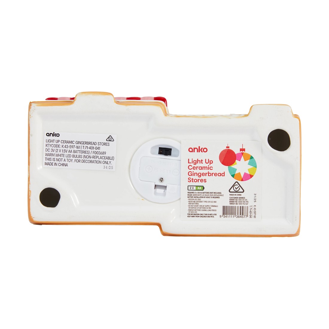 6 Light Up Ceramic Gingerbread Stores, 6 of 6