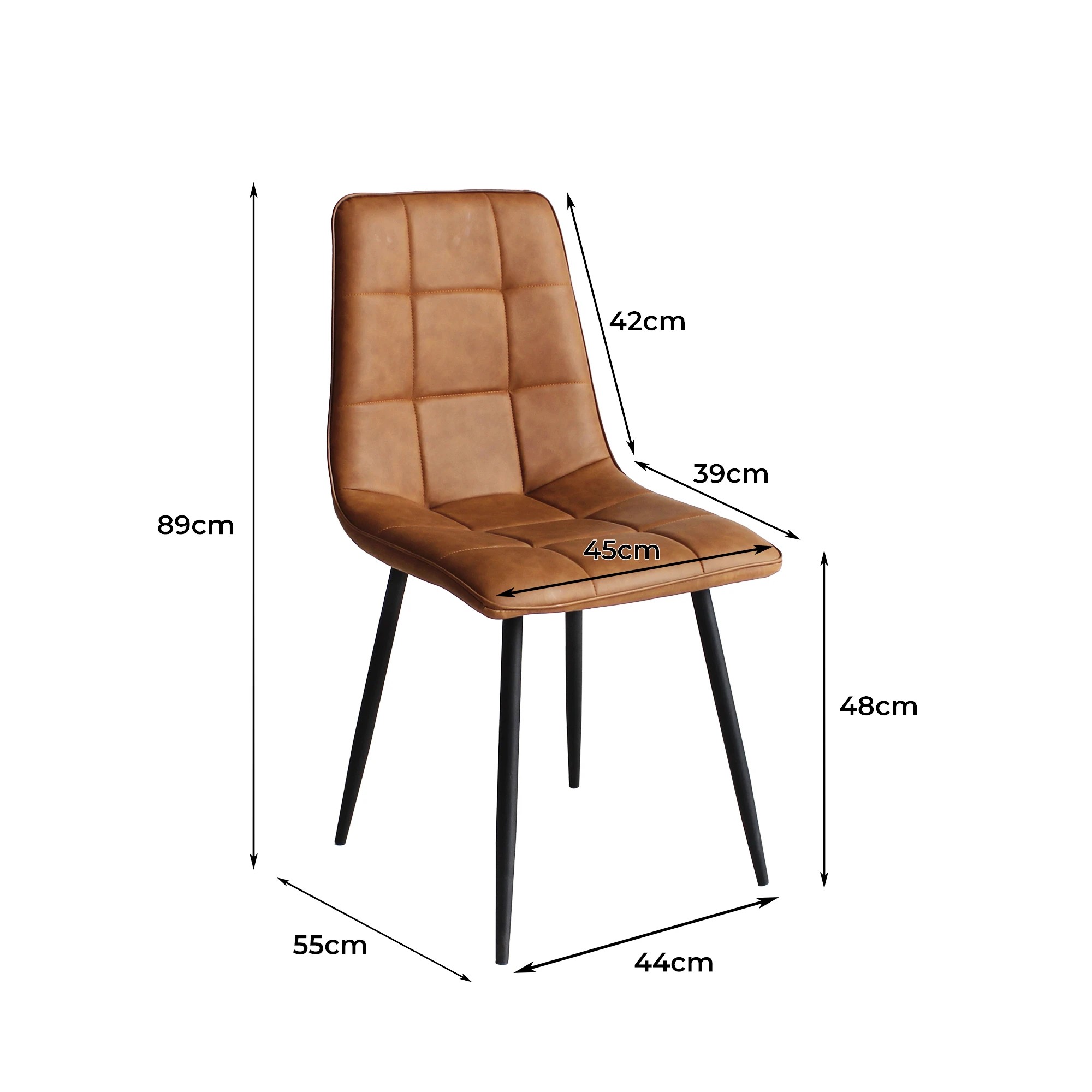 3 Levede 1 Set Of 4 Retro Dining Chairs - Brown, 3 of 6