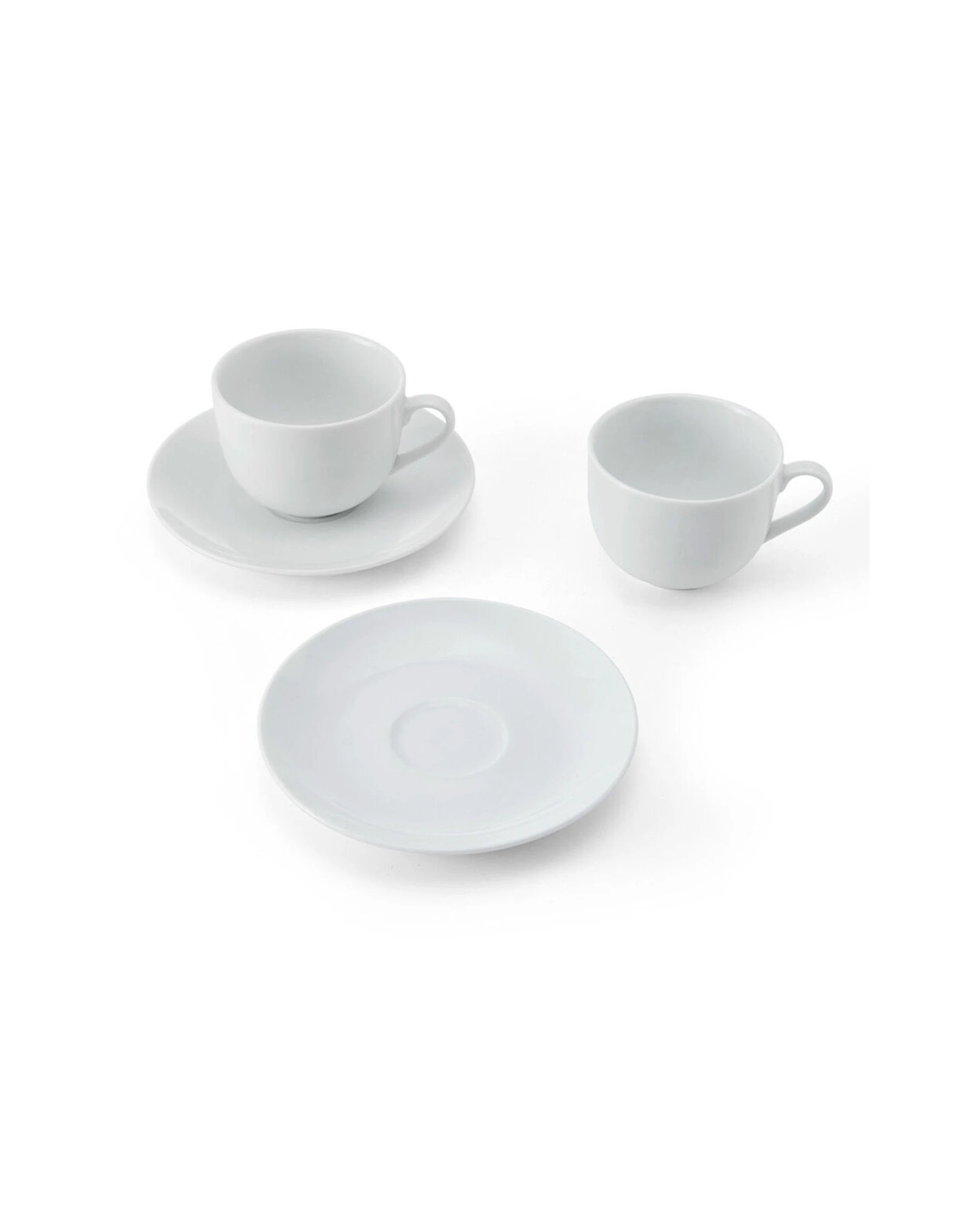 3 Mikasa 4pc Chalk Porcelain Tea Cups And Saucers Set 220ml - White, 3 of 6