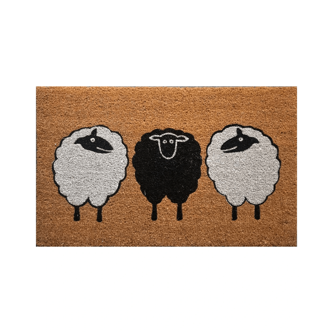 1 Solemate Latex Backed Coir 3 Sheep 45x75cm Slimline Outdoor Stylish Doormat
 - Multi, 1 of 3