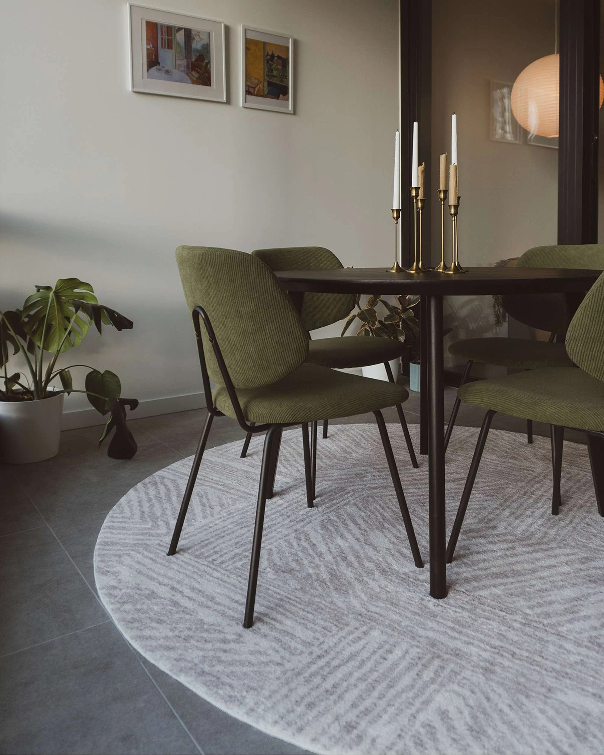 3 Loopsie Obu Geometric Washable Round Rug-240cm x 240cm - Grey, 3 of 8