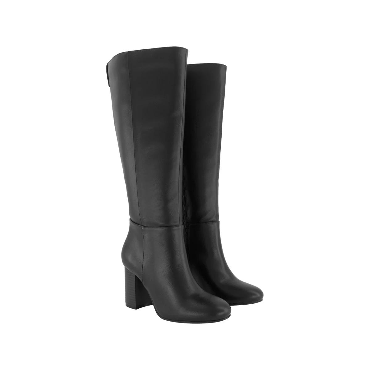 4 Knee High Heeled Boots Black, 4 of 4