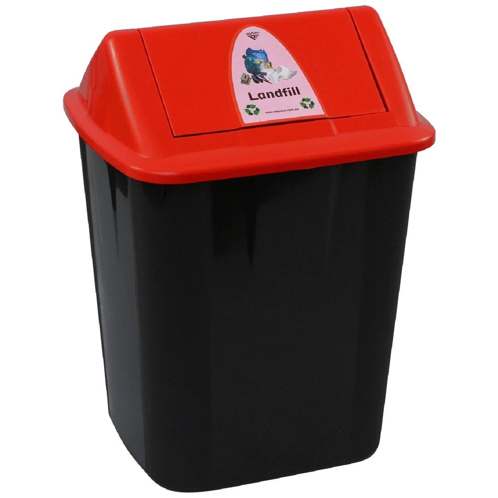 1 Italplast 32L Separation System Bin Landfill Red, 1 of 2