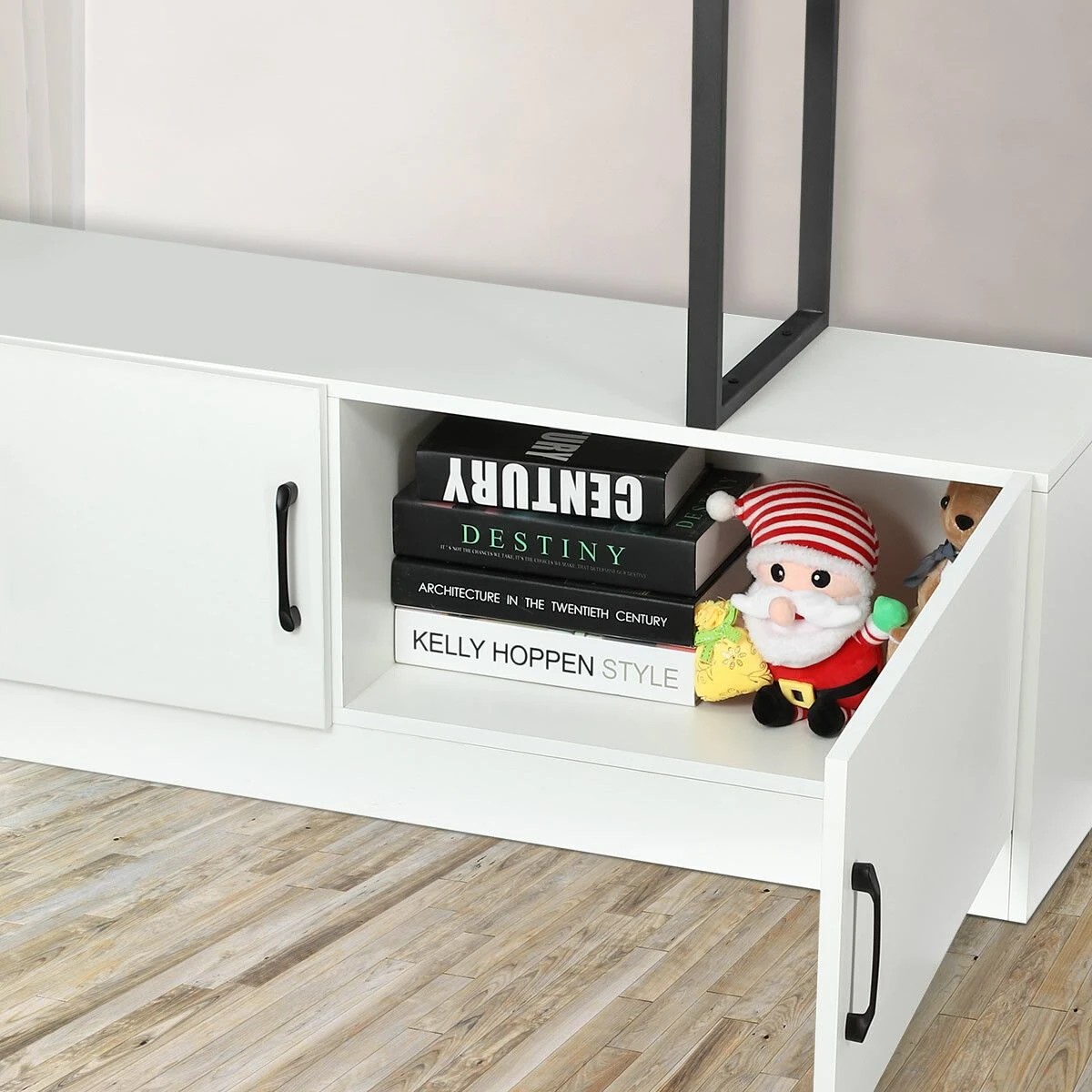 5 Ausway 5 Tier Ladder Bookshelf Storage Cube Rack Cabinet Display Shelf Unit with 2 Doors, 5 of 8