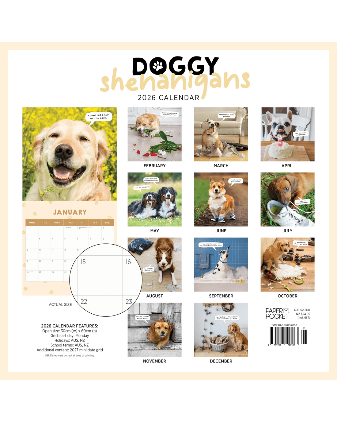 2 Doggy Shenanigans 2026 Calendar, 2 of 4