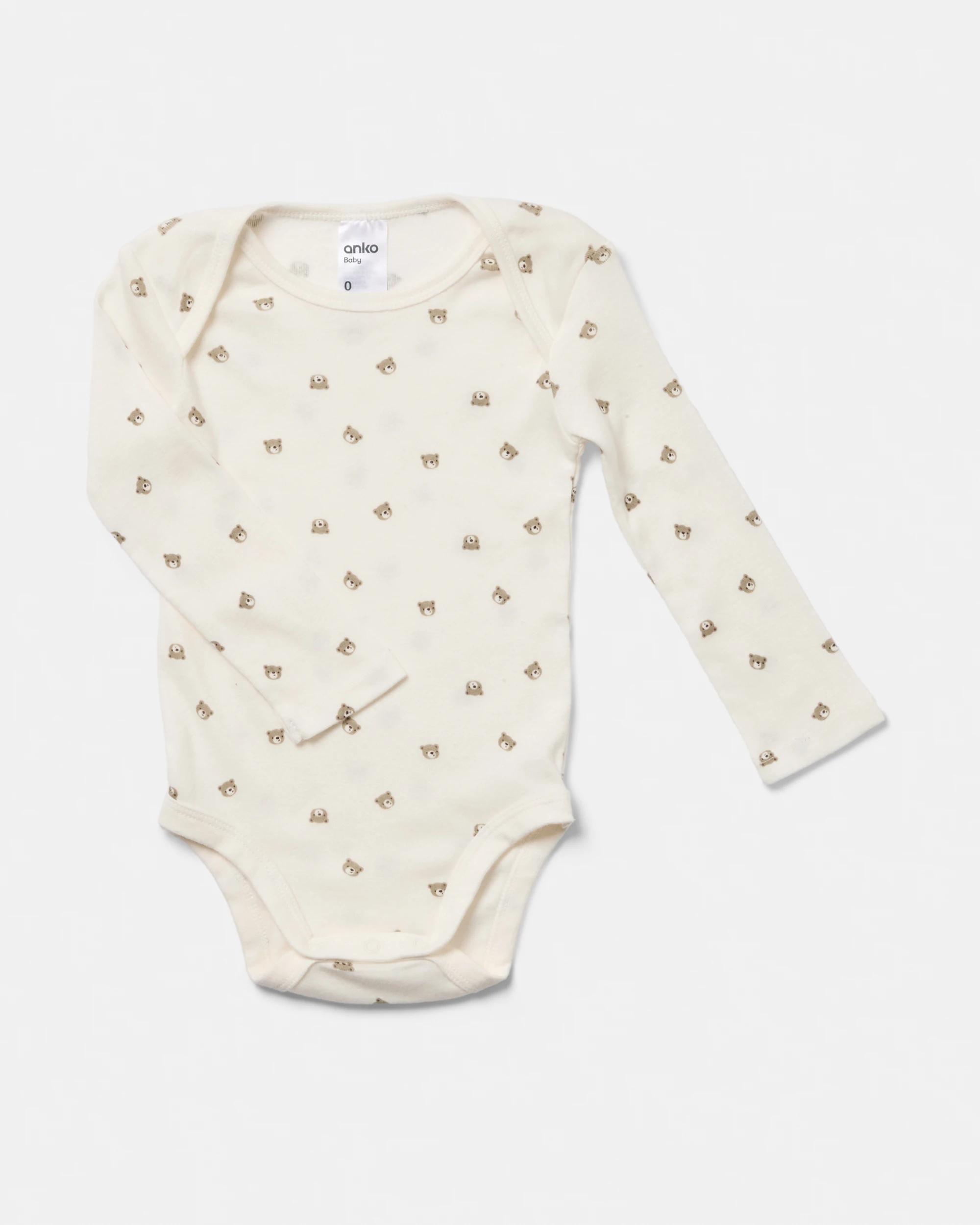 7 5 Pack Cotton Long Sleeve Bodysuits Bge Ct Br, 7 of 8