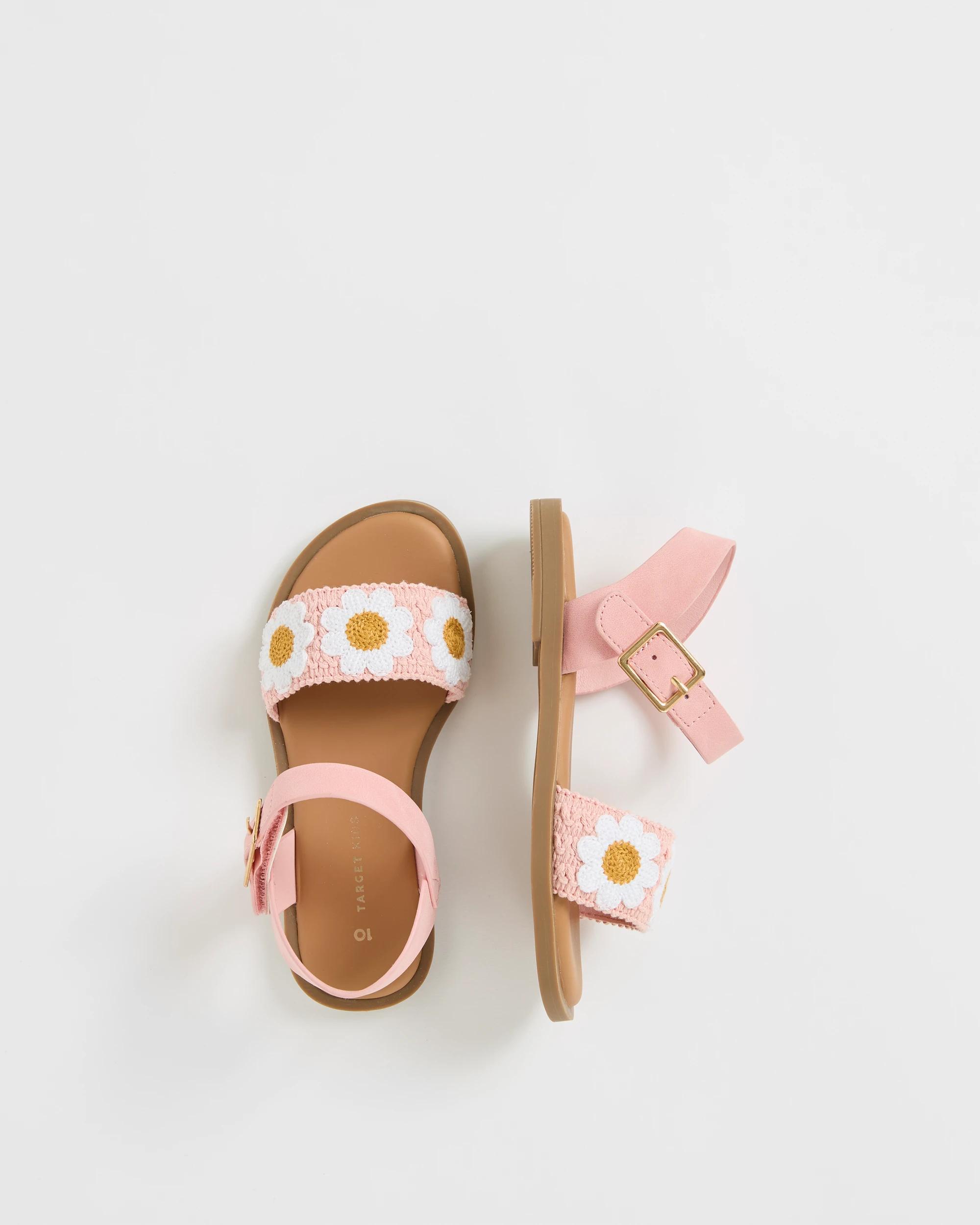 3 Target Kids Crochet Flower Espadrille Sandals PINK, 3 of 3