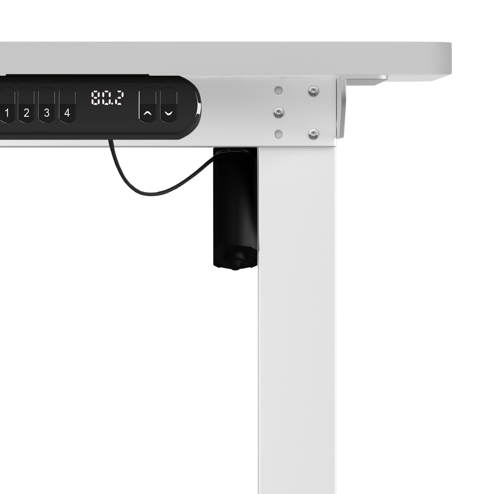 3 Oikiture 120cm Electric Standing Desk Single Motor Height Adjustable Sit Stand Table
 - White, 3 of 4