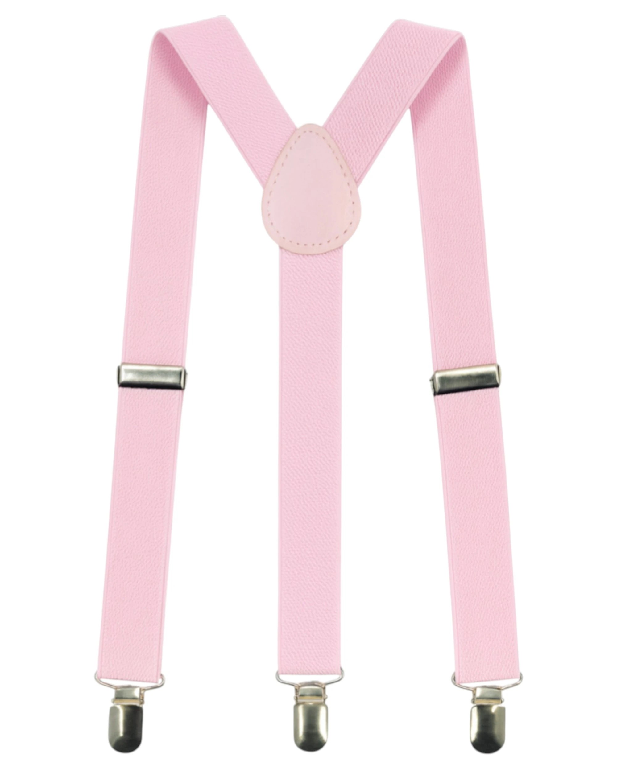 1 Zasel Mens Adjustable 100cm Baby Pink Suspenders - Pink, 1 of 3