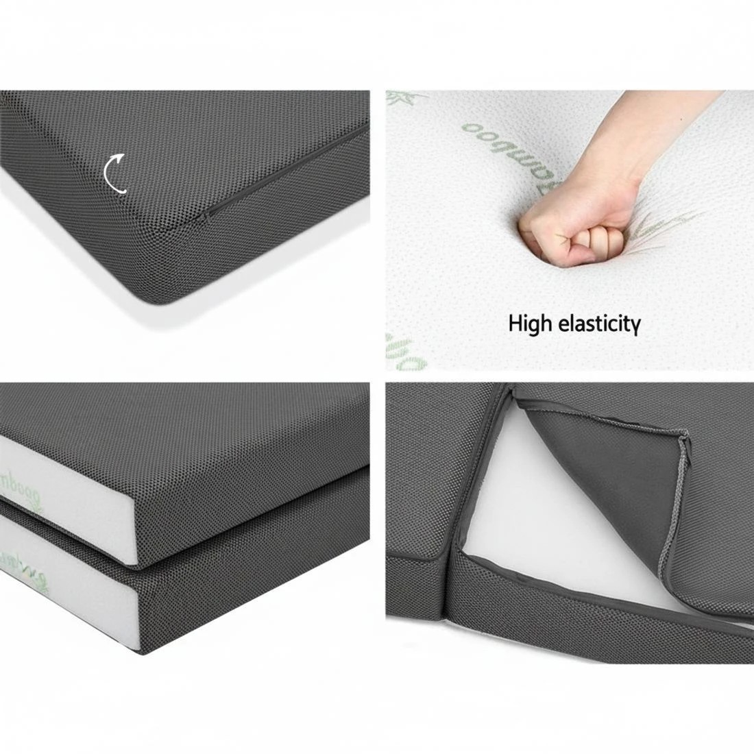 5 Giselle Bedding Foldable Mattress Folding Foam Single Portable Easy Storage Guest Bed Comfortable Support - Black, 5 of 5