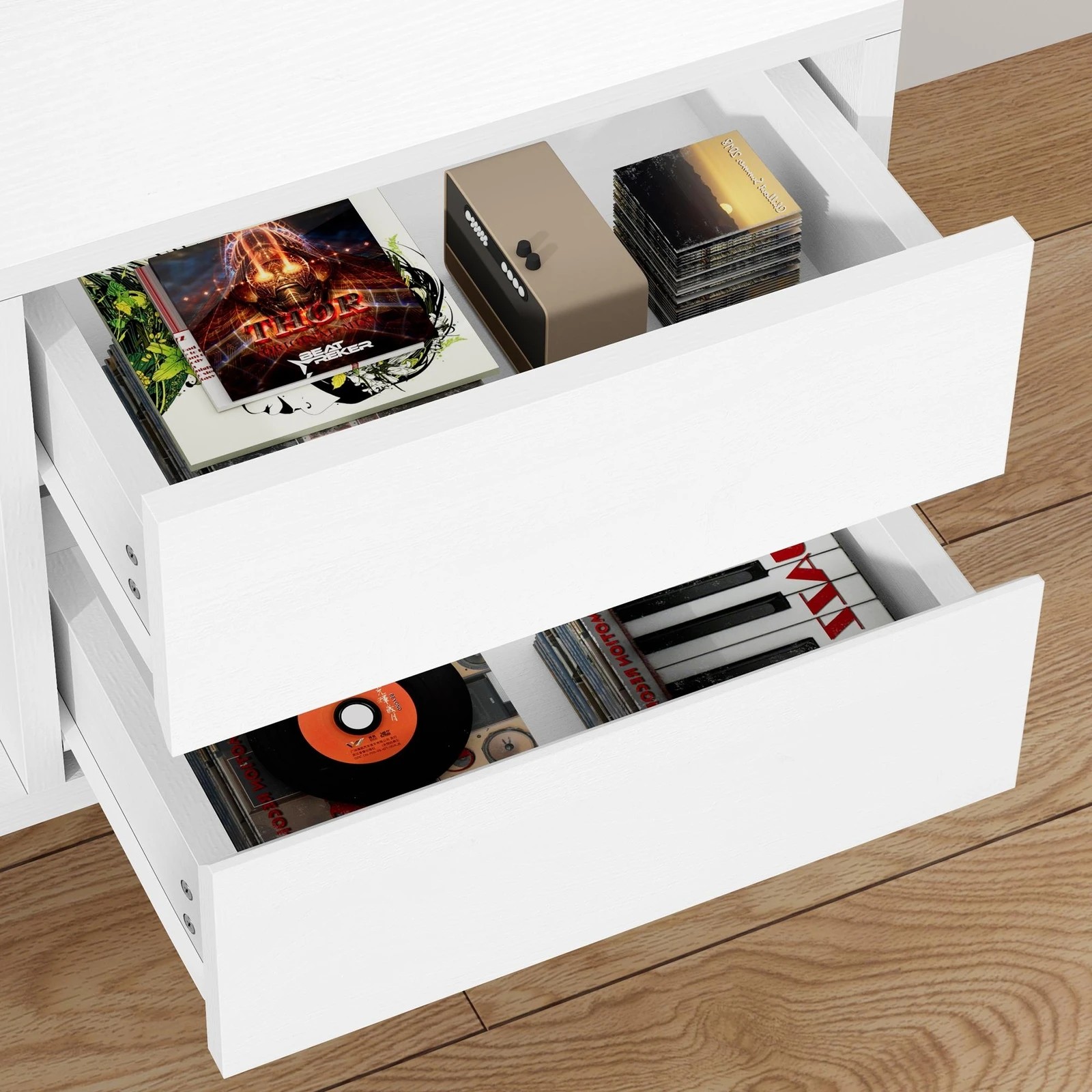 4 Alfordson Entertainment Unit TV Cabinet Stand 180cm Drawer Shelf - White, 4 of 10