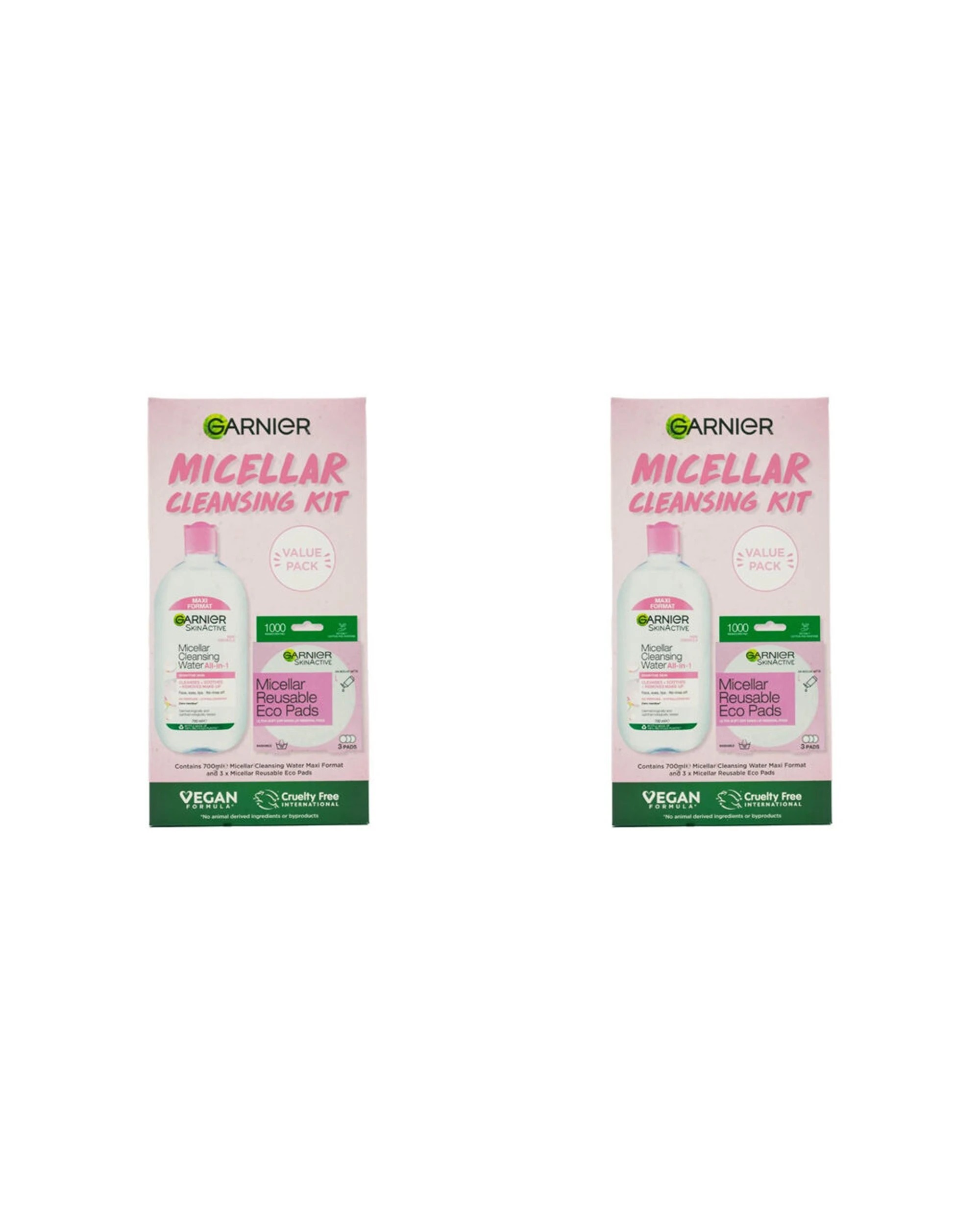 1 Garnier 2x 4pc Micellar Cleansing Water & Eco Pads Kit Value Pack - Multi, 1 of 5