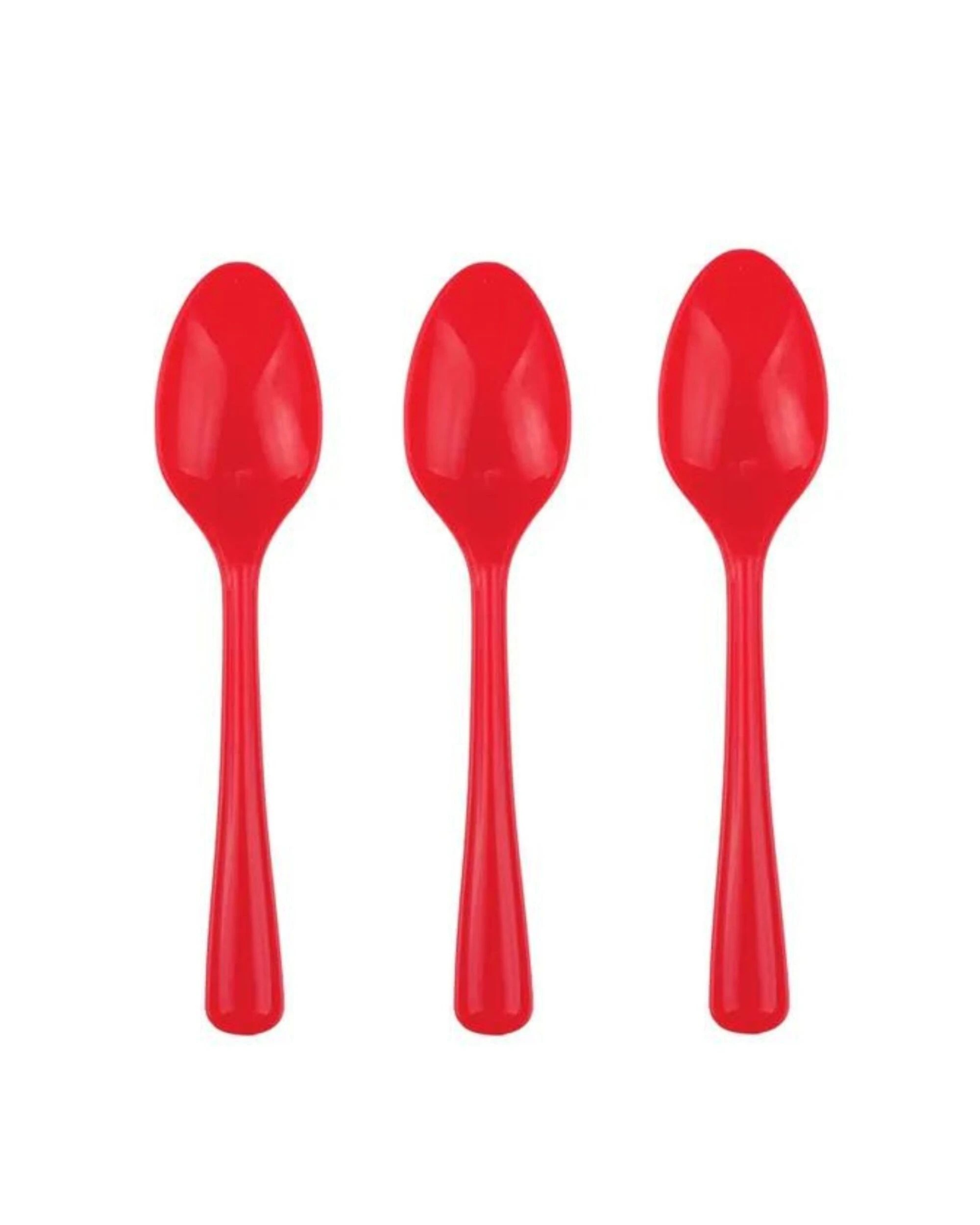 1 Alpen Reusable Spoons Pack of 20 - Red - Red, 1 of 3