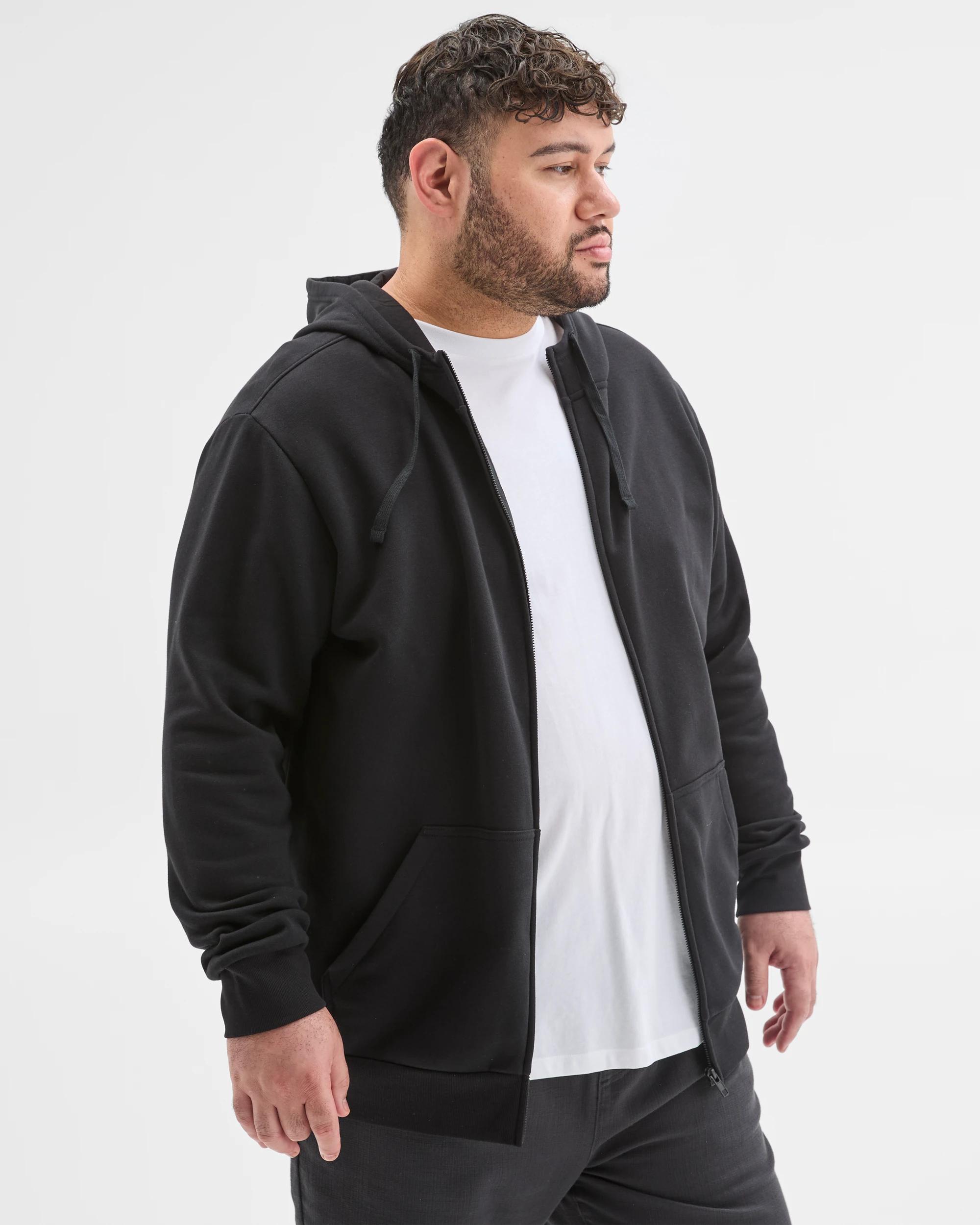 4 Target Plus Size Core Australian Cotton Blend Zip Thru Hoodie BLACK, 4 of 6